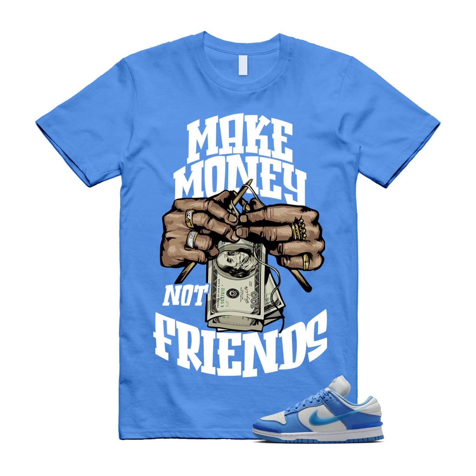 Dunk Twist University Blue UNC Photon Dust White Low T Shirt Match MM , DZ2794-002 T-Shirt, Sneaker Match Tee