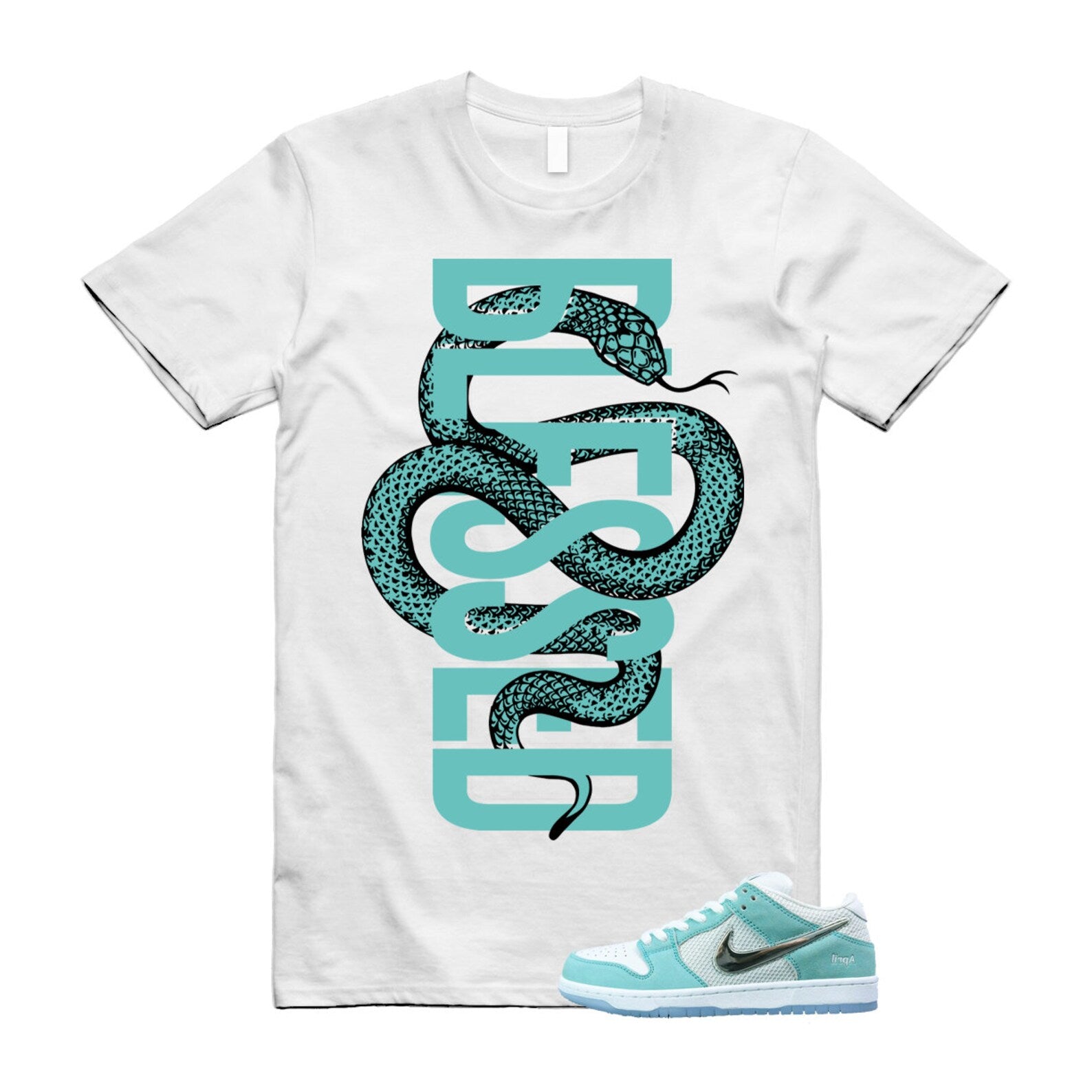 Dunk April Skateboards SB Turbo Green Metallic Silver T Shirt Match SNAKEBLS ,FD2562-400 T-Shirt, Sneaker Match Tee