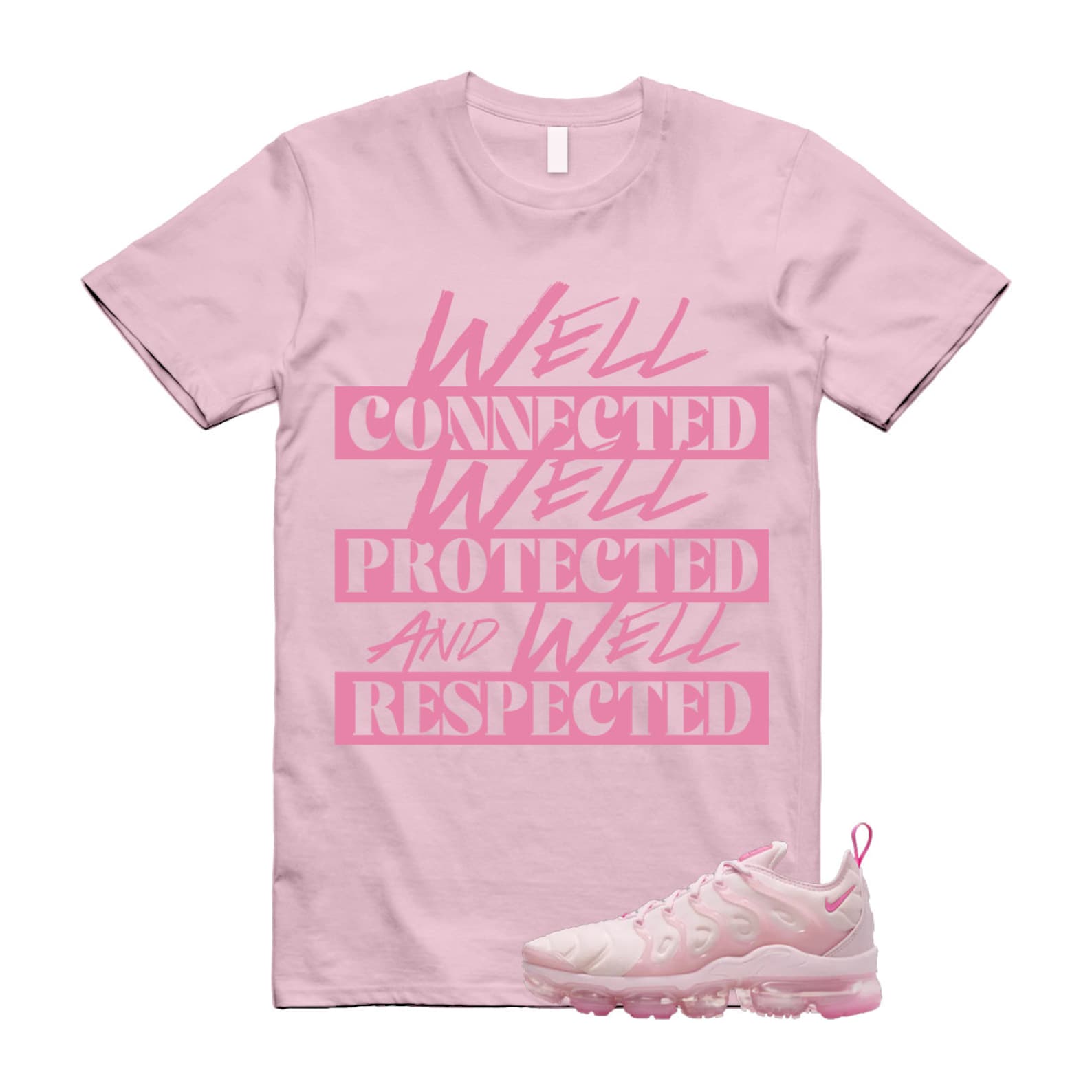 VaporMax Pink Foam Playful Air Plus T Shirt Match WELL , FZ3614-686 T-Shirt, Sneaker Match Tee