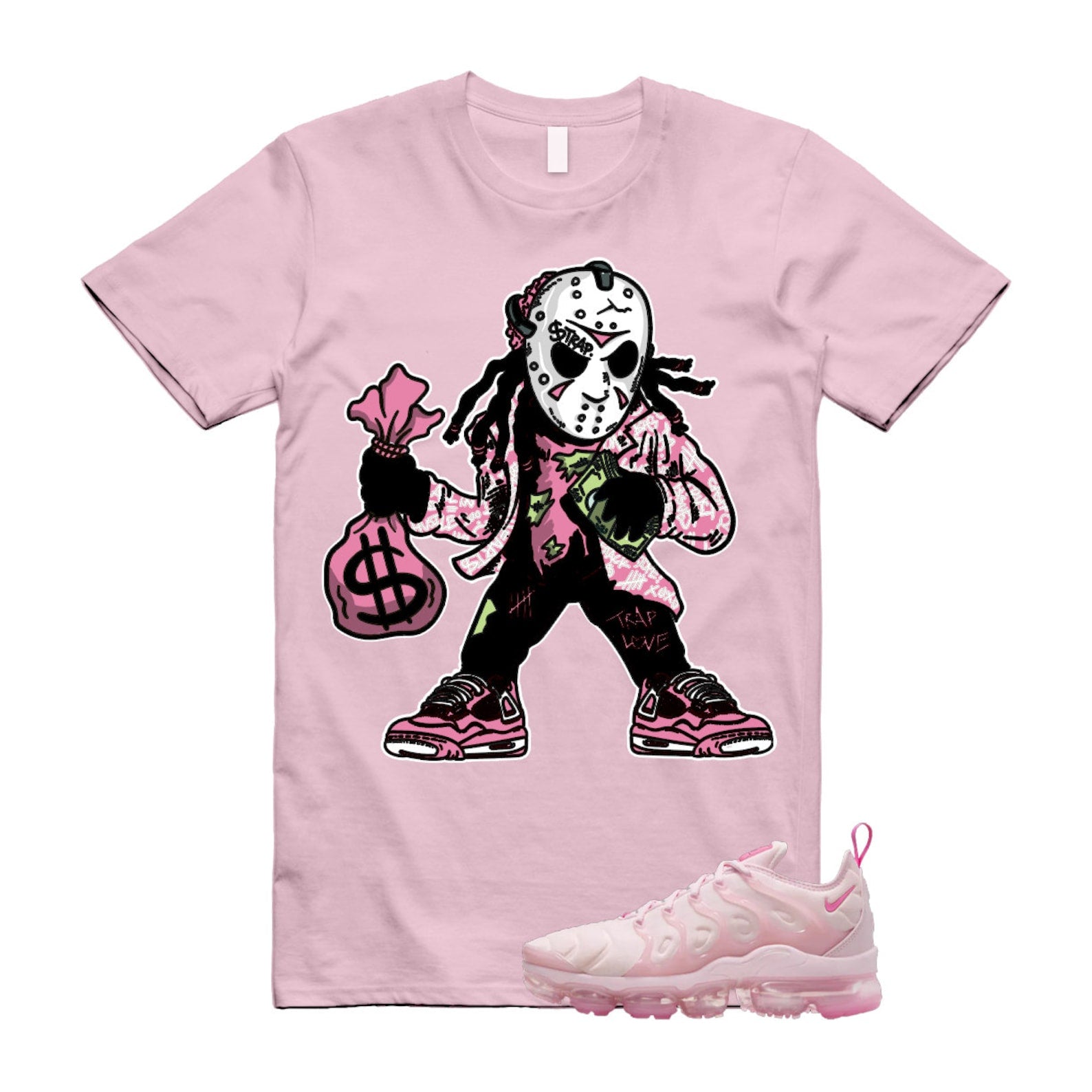 VaporMax Pink Foam Playful Air Plus T Shirt Match JASON , FZ3614-686 T-Shirt, Sneaker Match Tee