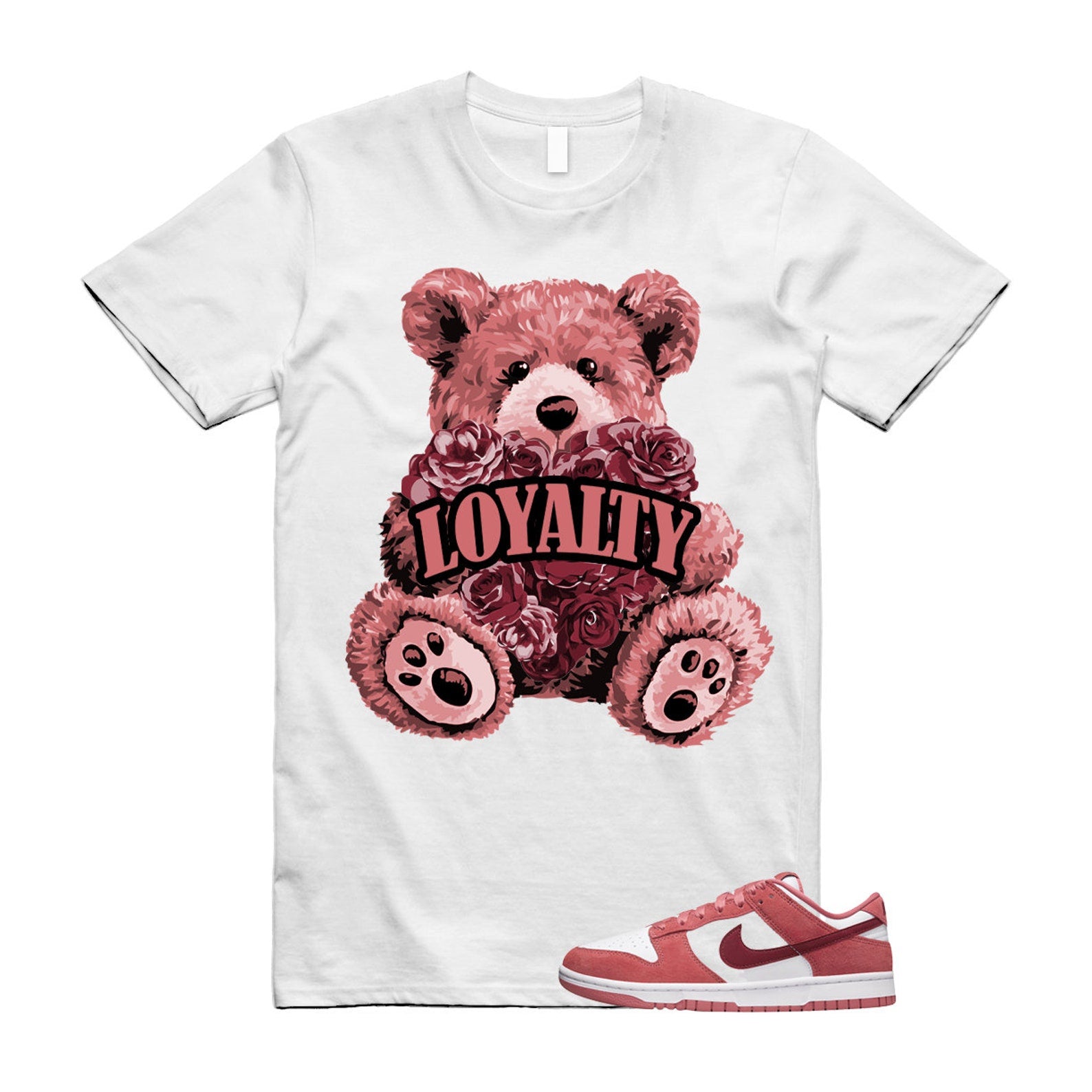 Dunk Valentine's Day Low Team Red Adobe Dragon White T Shirt Match LYLTY ,FQ7056-100 T-Shirt, Sneaker Match Tee