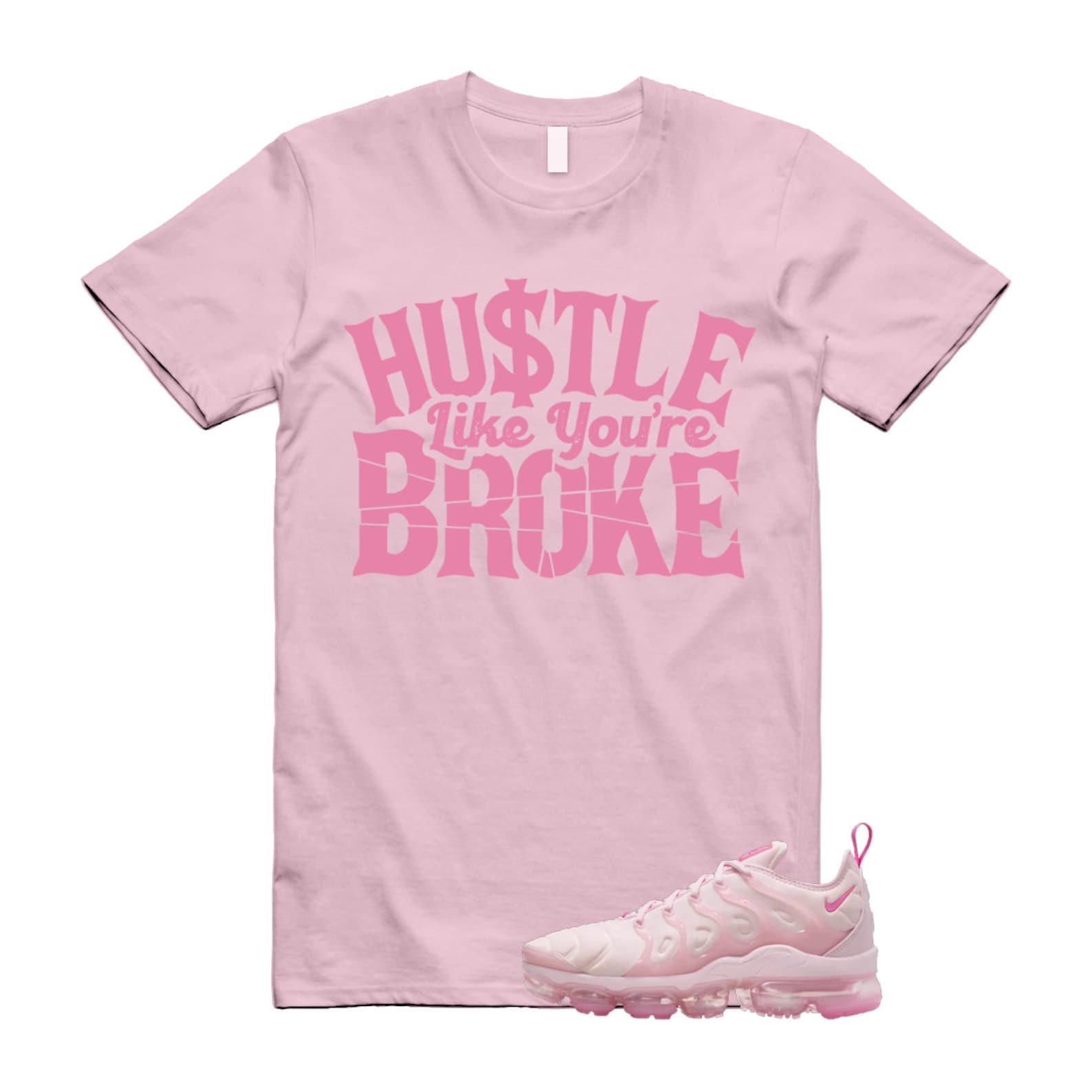 VaporMax Pink Foam Playful Air Plus T Shirt Match BROKE , FZ3614-686 T-Shirt, Sneaker Match Tee