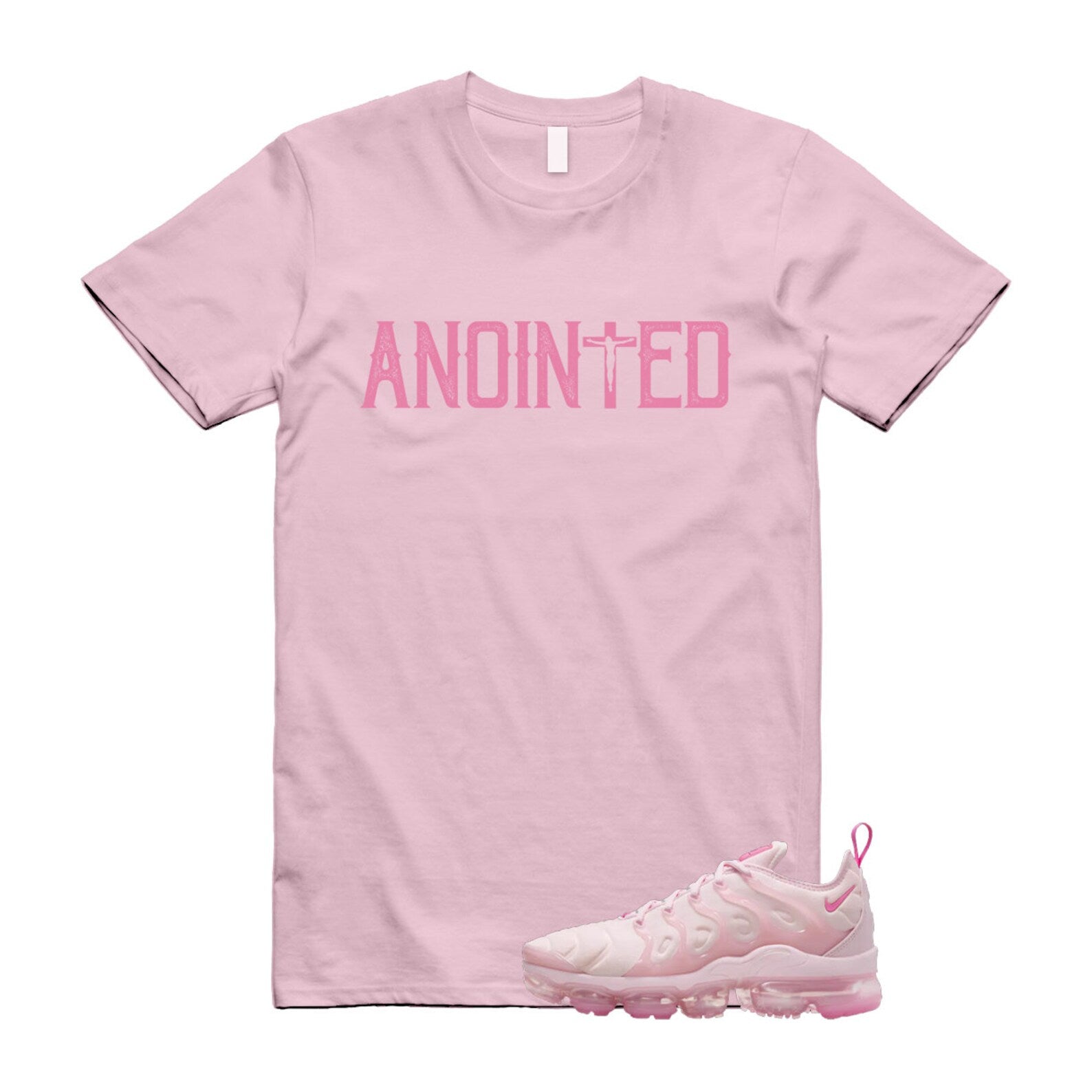 VaporMax Pink Foam Playful Air Plus T Shirt Match ANOINTED , FZ3614-686 T-Shirt, Sneaker Match Tee
