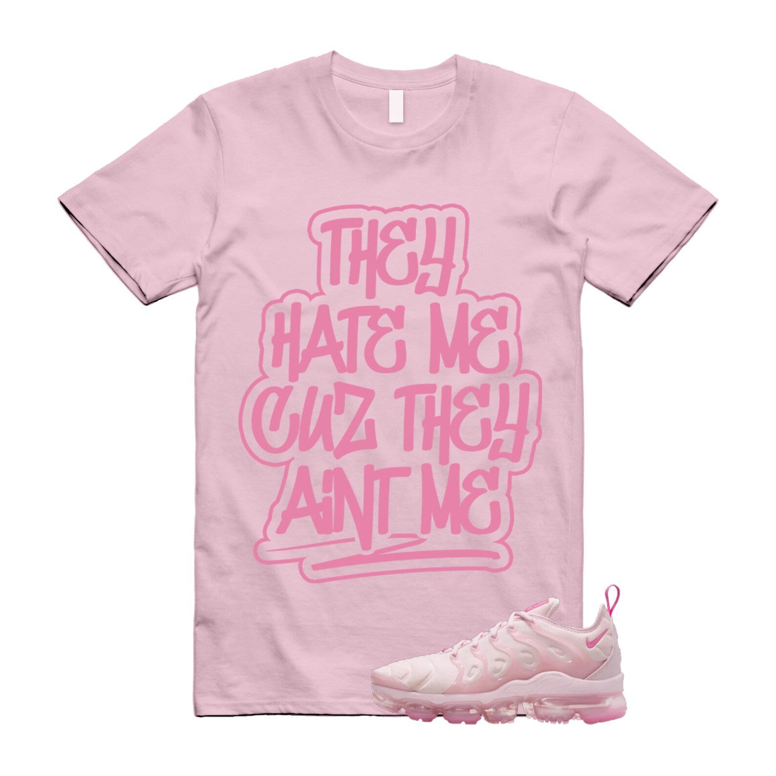 VaporMax Pink Foam Playful Air Plus T Shirt Match AINT ME , FZ3614-686 T-Shirt, Sneaker Match Tee