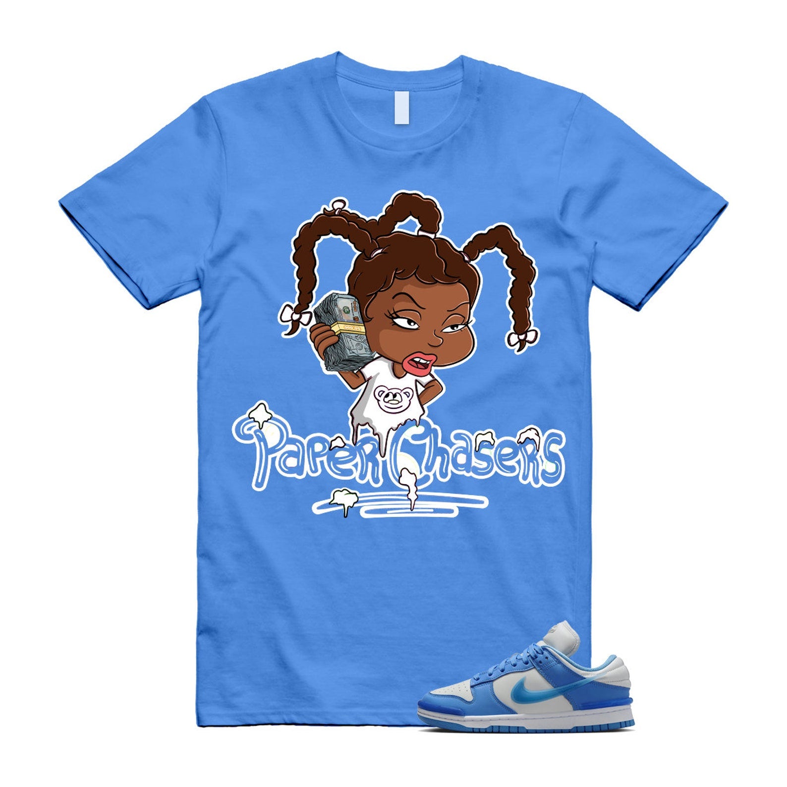 Dunk Twist University Blue UNC Photon Dust White Low T Shirt Match PC , DZ2794-002 T-Shirt, Sneaker Match Tee