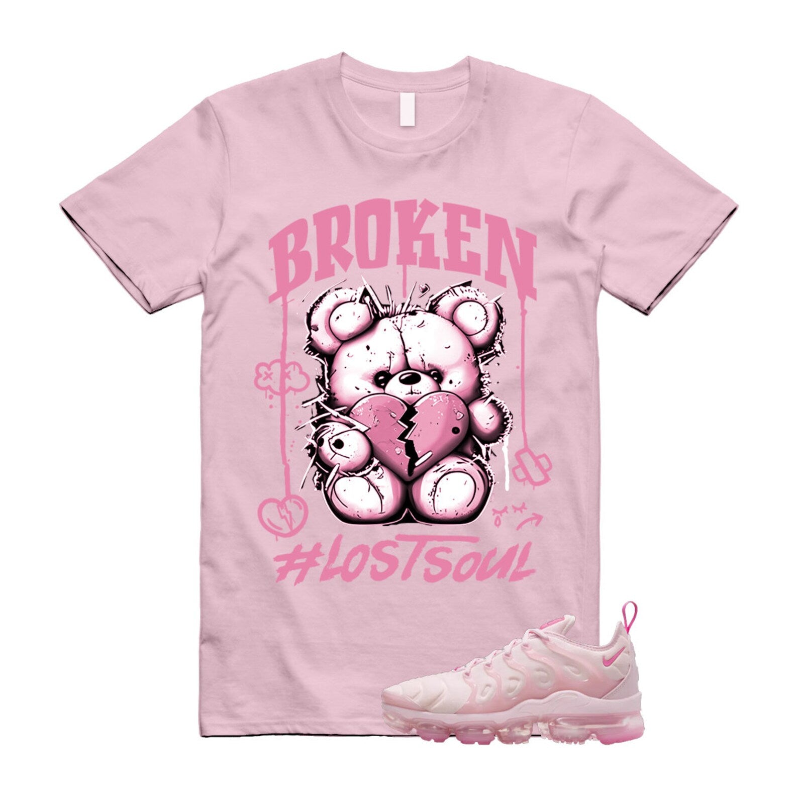 VaporMax Pink Foam Playful Air Plus T Shirt Match BRLS , FZ3614-686 T-Shirt, Sneaker Match Tee