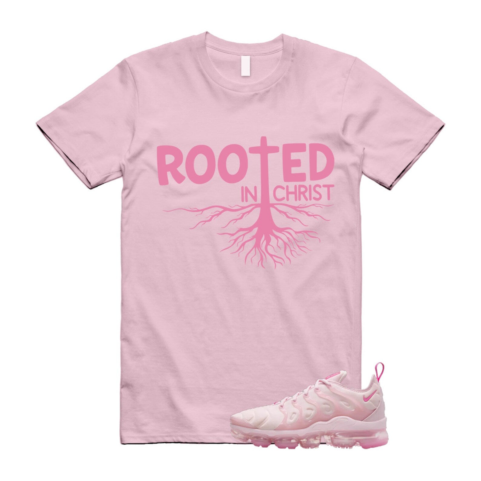 VaporMax Pink Foam Playful Air Plus T Shirt Match ROOTED , FZ3614-686 T-Shirt, Sneaker Match Tee
