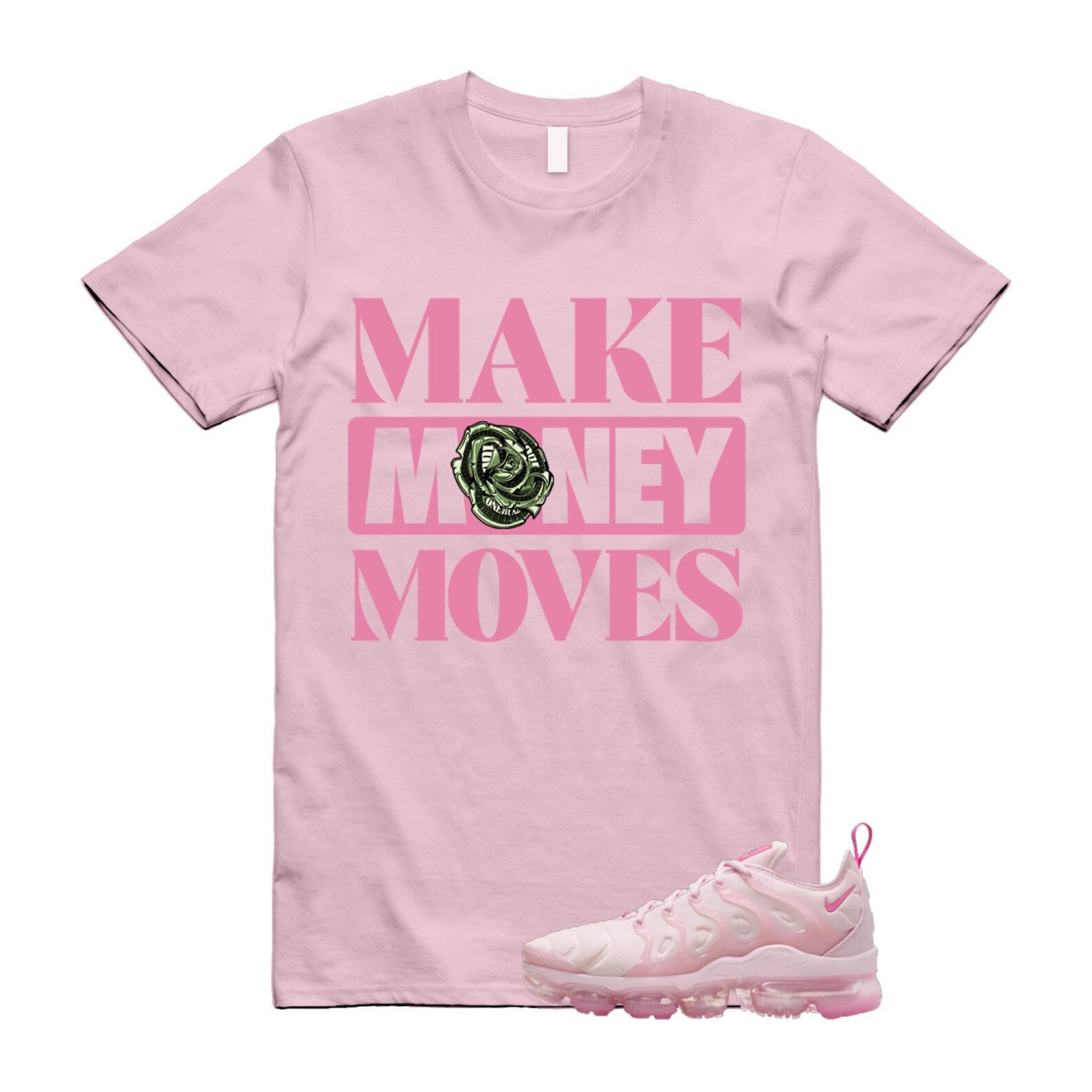 VaporMax Pink Foam Playful Air Plus T Shirt Match MOVES , FZ3614-686 T-Shirt, Sneaker Match Tee