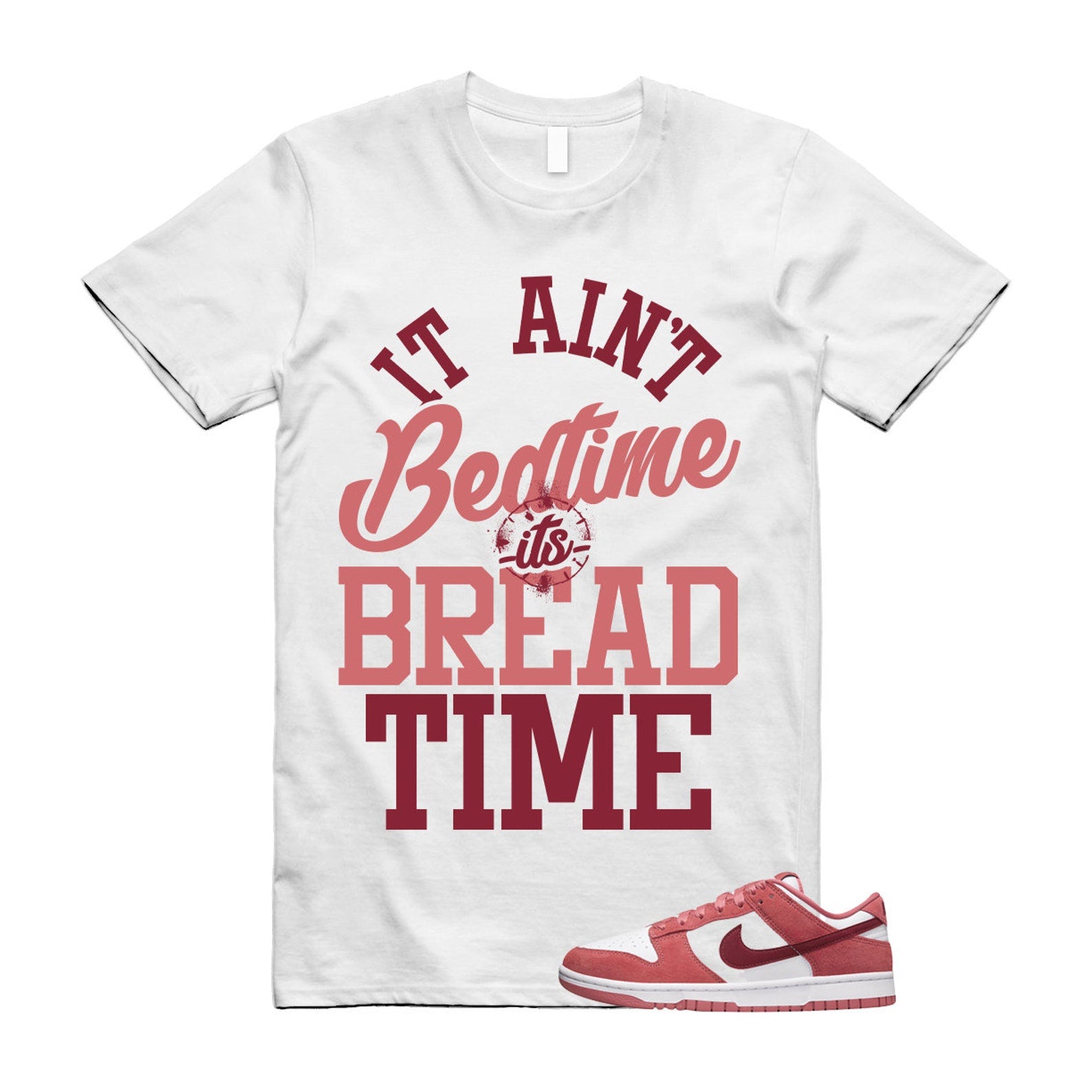 Dunk Valentine's Day Low Team Red Adobe Dragon White T Shirt Match BT ,FQ7056-100 T-Shirt, Sneaker Match Tee