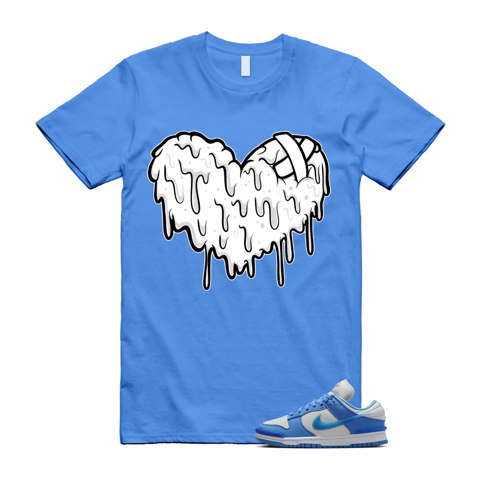 Dunk Twist University Blue UNC Photon Dust White Low T Shirt Match DRHRT , DZ2794-002 T-Shirt, Sneaker Match Tee