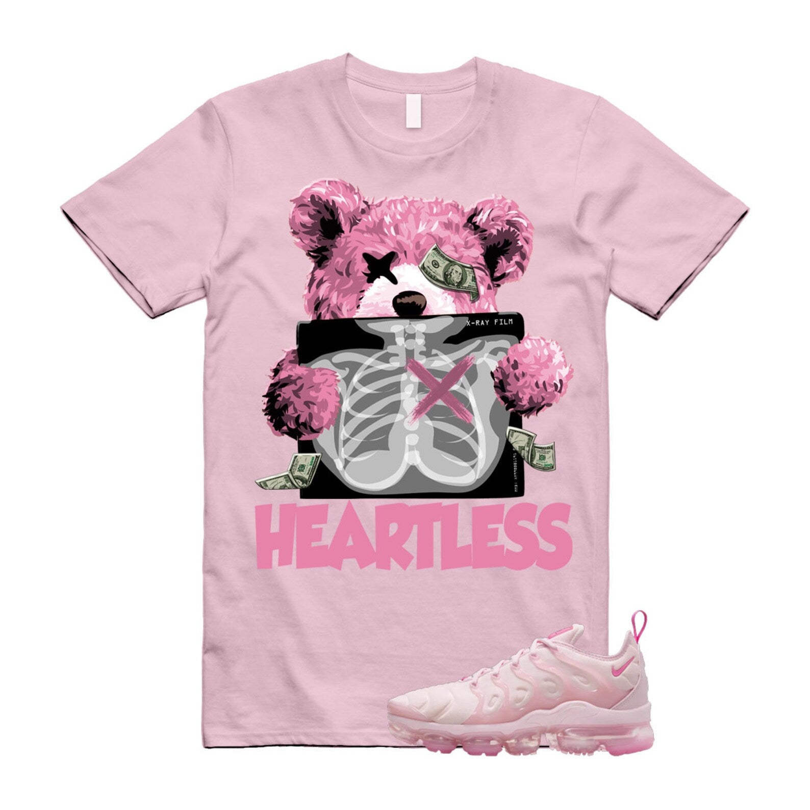 VaporMax Pink Foam Playful Air Plus T Shirt Match HEART , FZ3614-686 T-Shirt, Sneaker Match Tee