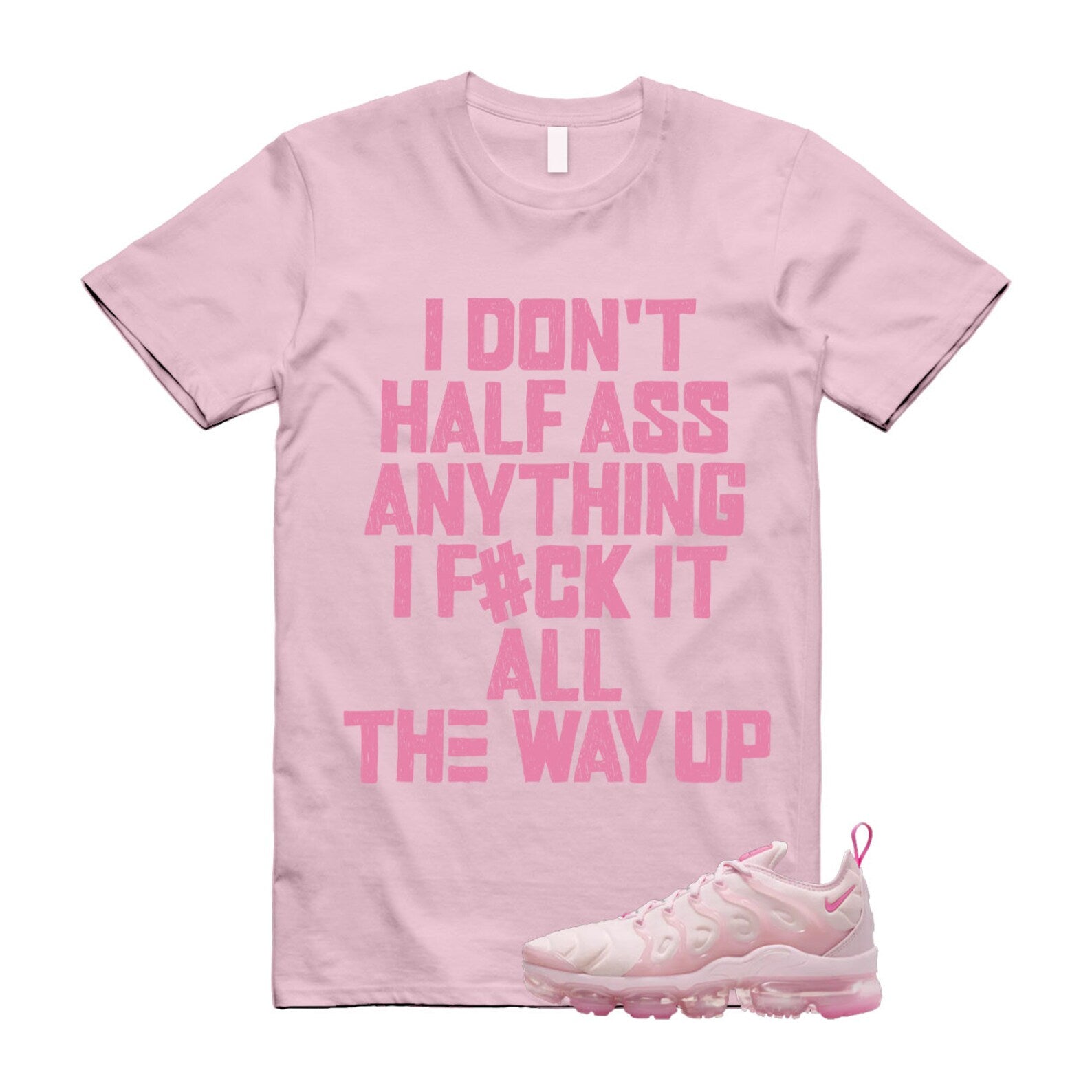 VaporMax Pink Foam Playful Air Plus T Shirt Match HALF , FZ3614-686 T-Shirt, Sneaker Match Tee
