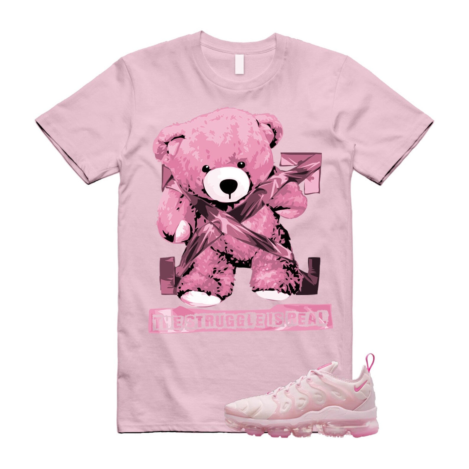 VaporMax Pink Foam Playful Air Plus T Shirt Match STRUG , FZ3614-686 T-Shirt, Sneaker Match Tee
