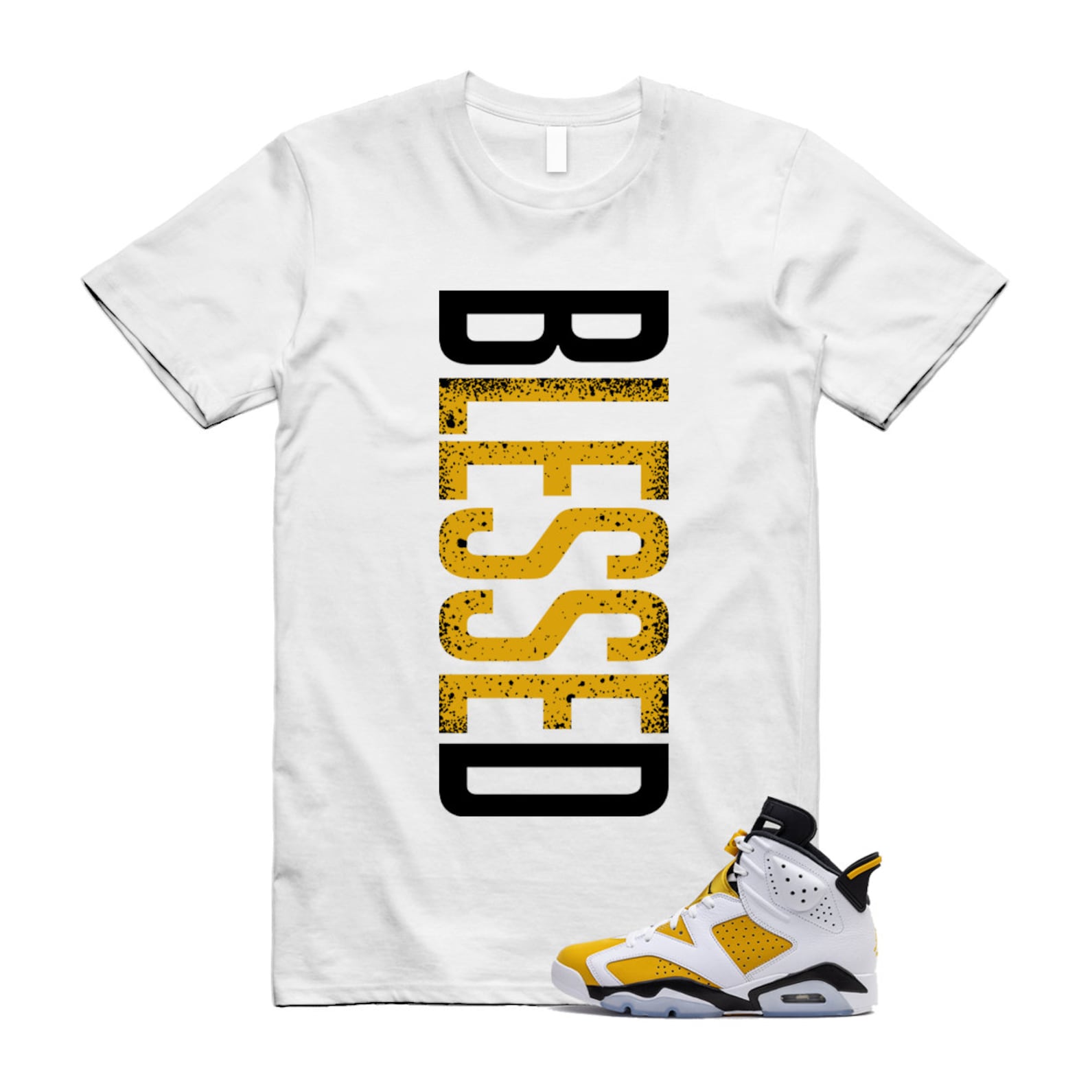 Yellow Ochre 6 Black White T-Shirt Match VERTBLS, CT8529-170 T-Shirt, Sneaker Match Tee