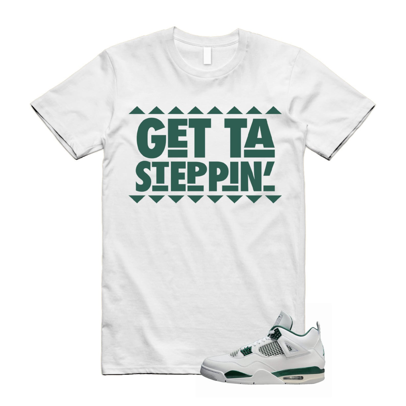 4 Oxidized Green White Neutral Grey T Shirt Match GET , FQ8138-103 T-Shirt, Sneaker Match Tee