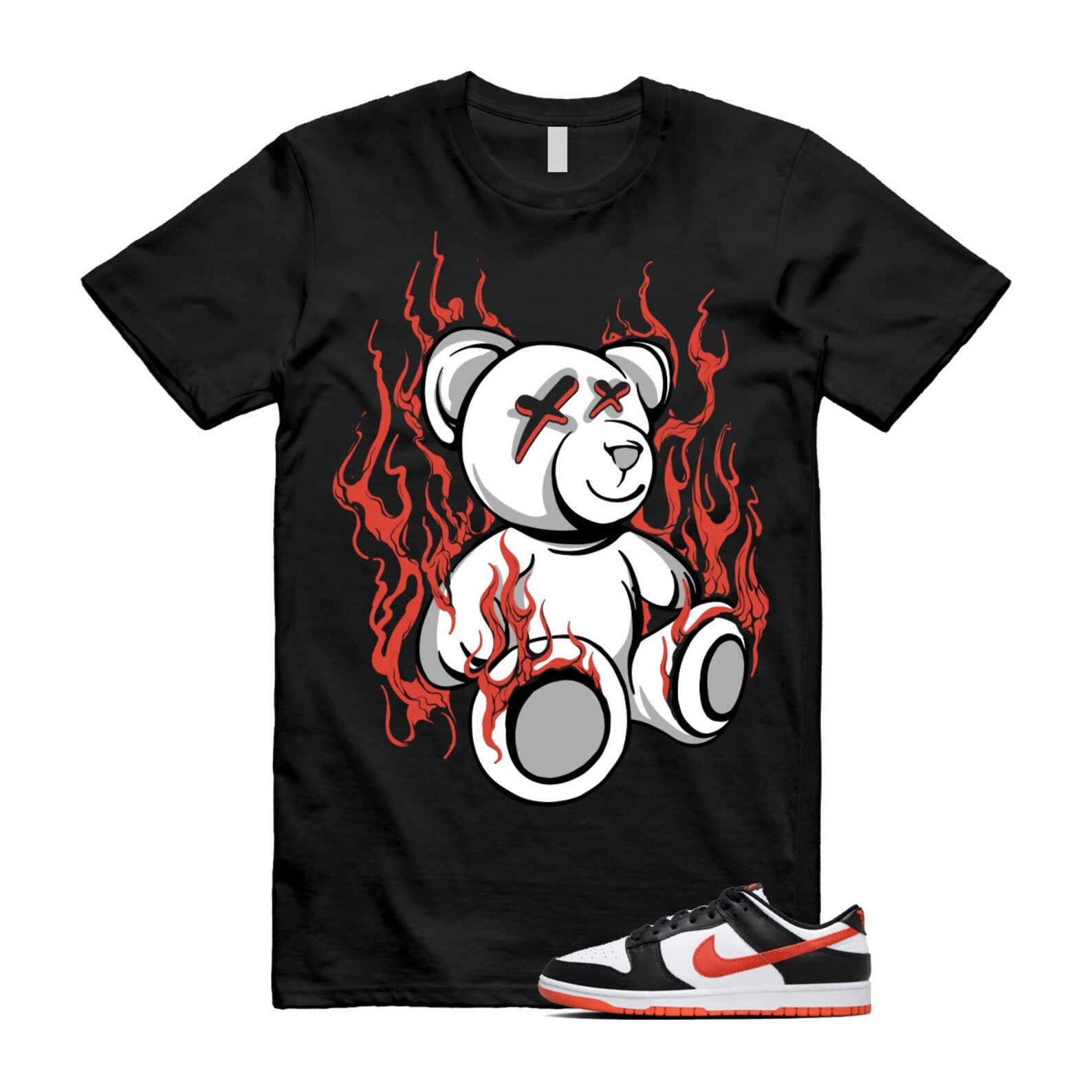 Dunk Dragon Red Black White Low Retro T Shirt Match LIT , DV0833-108 T-Shirt, Sneaker Match Tee