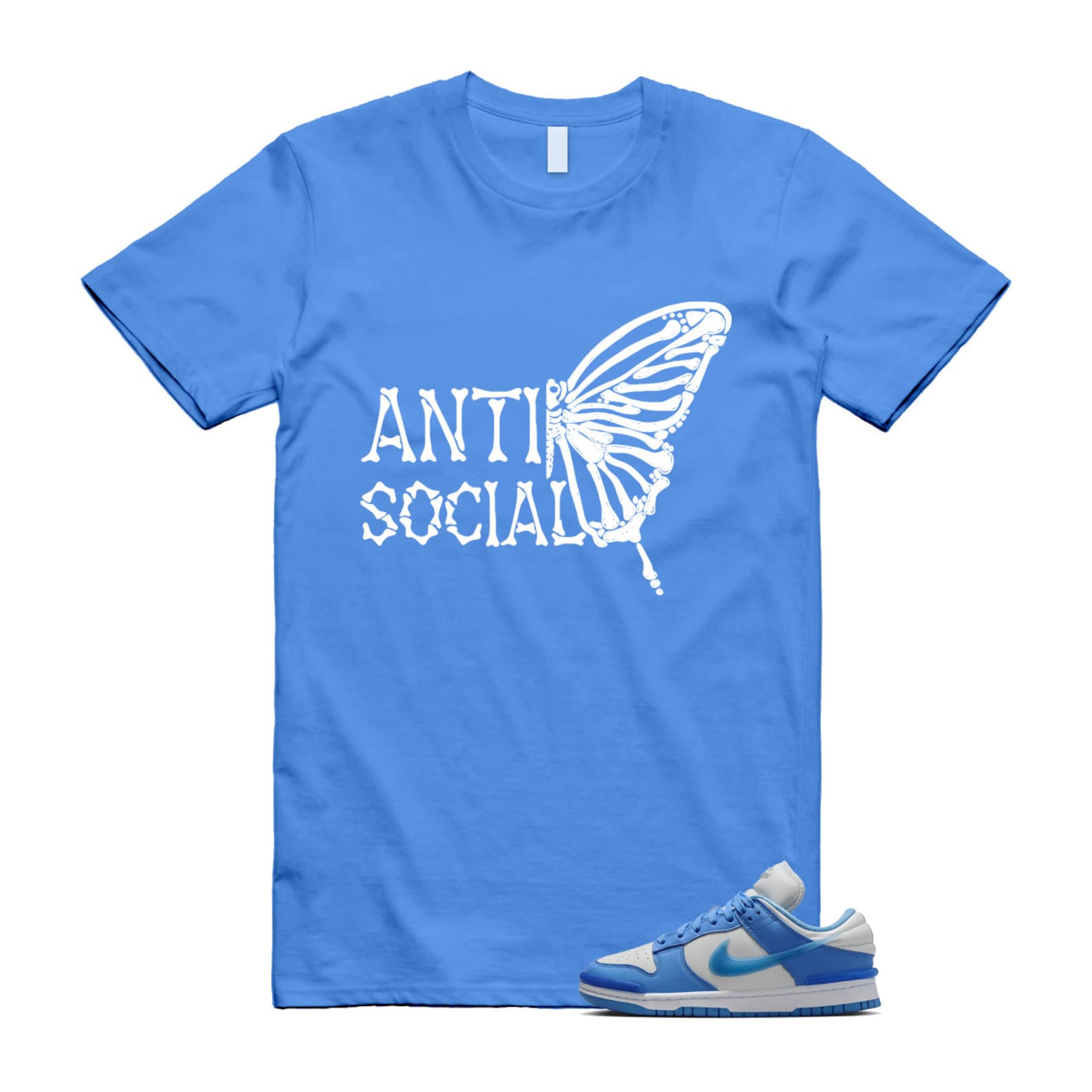 Dunk Twist University Blue UNC Photon Dust White Low T Shirt Match ASB , DZ2794-002 T-Shirt, Sneaker Match Tee