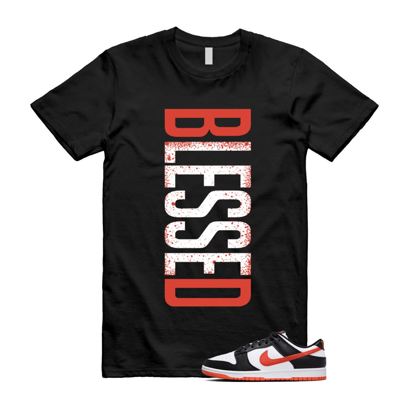 Dunk Dragon Red Black White Low Retro T Shirt Match VERTBLS , DV0833-108 T-Shirt, Sneaker Match Tee