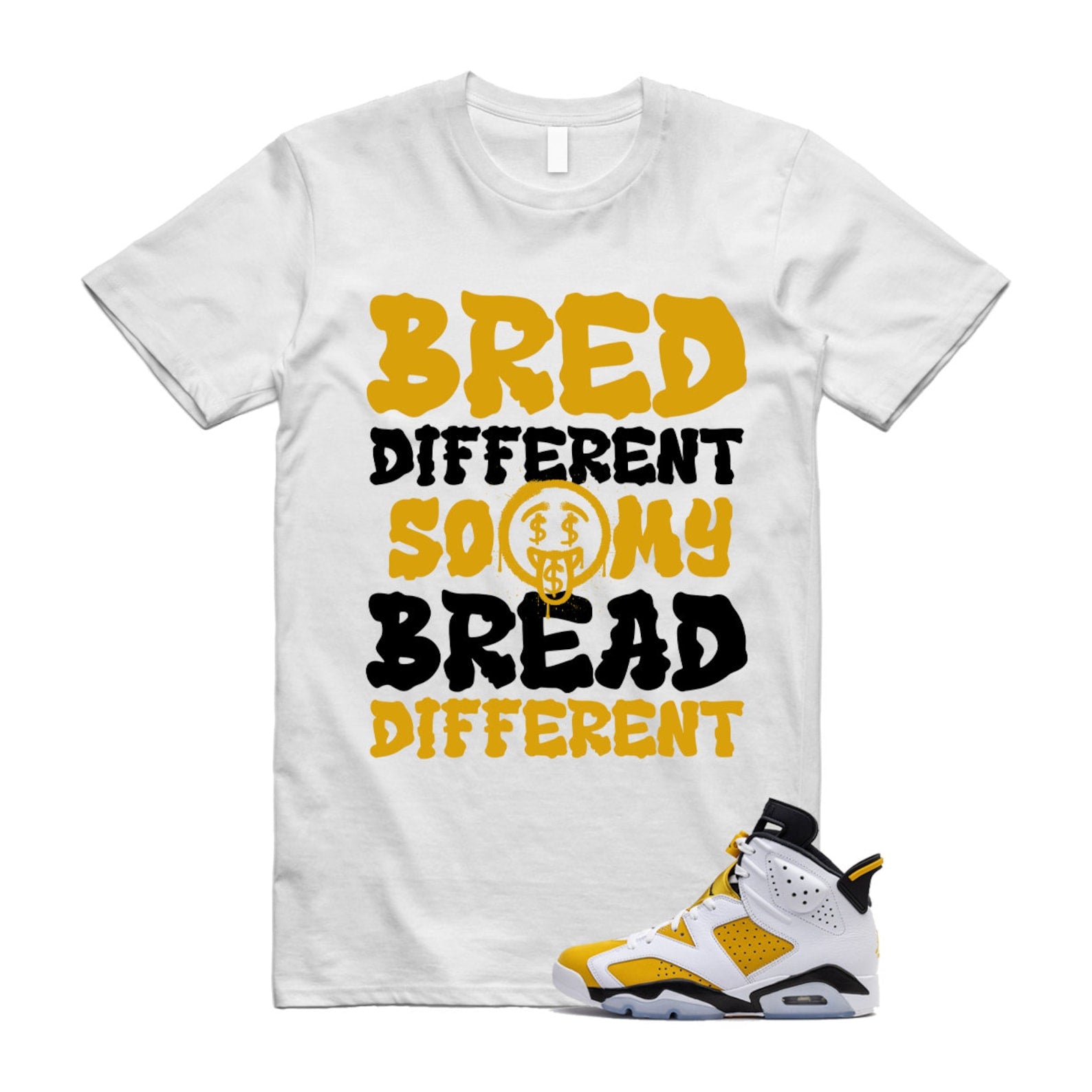 Yellow Ochre 6 Black White T Shirt Match BDBD  ,CT8529-170 T-Shirt, Sneaker Match Tee