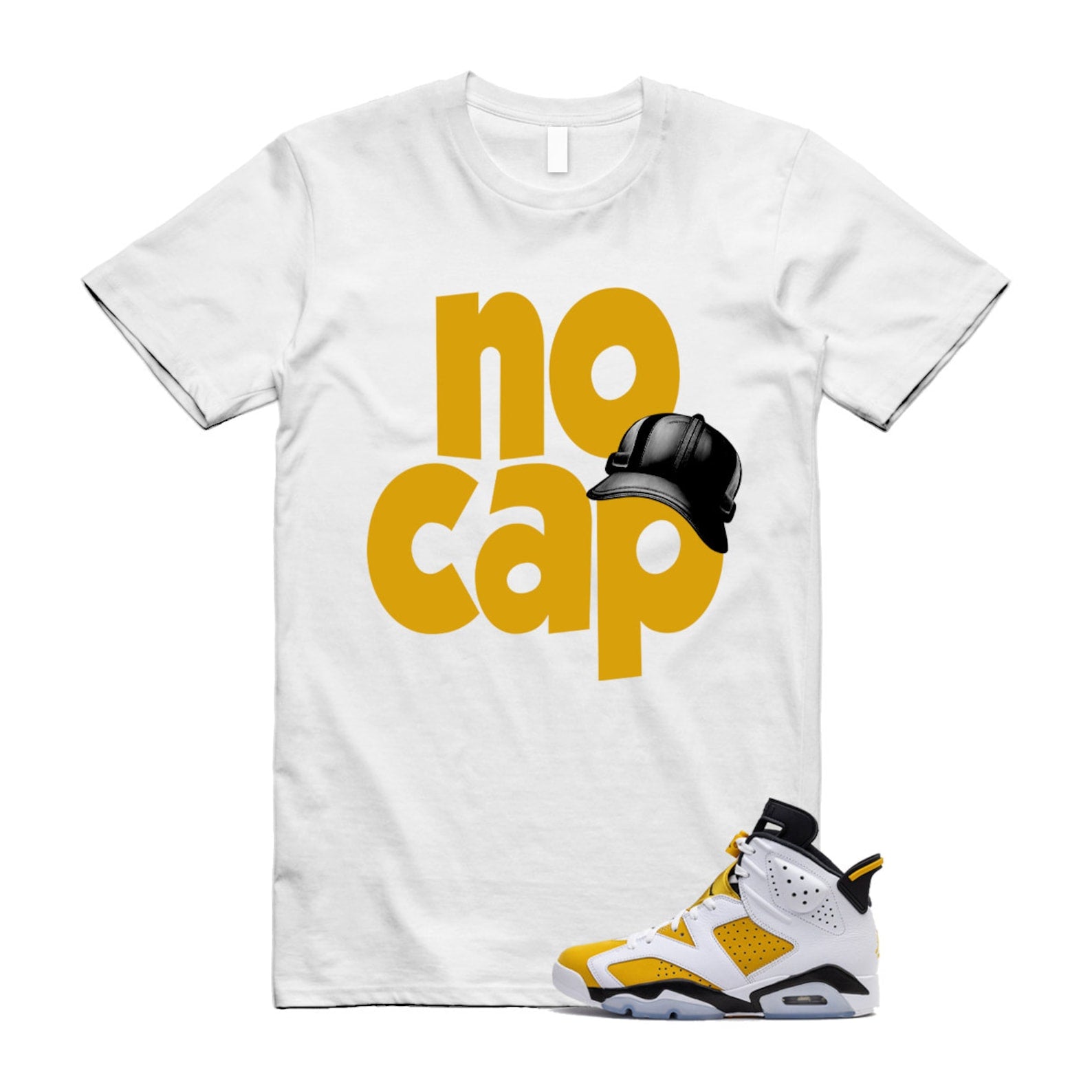 Yellow Ochre 6 Black White T Shirt Match NO CAP  ,CT8529-170 T-Shirt, Sneaker Match Tee