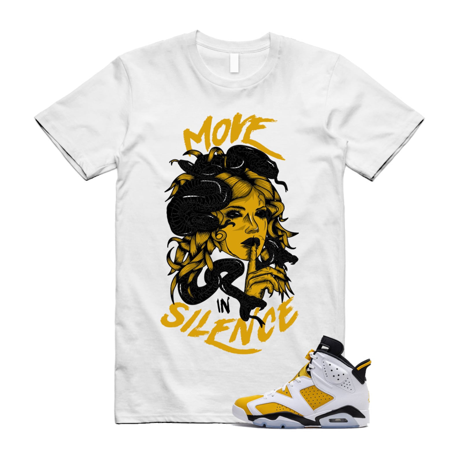 Yellow Ochre 6 Black White T Shirt Match MIS  ,CT8529-170 T-Shirt, Sneaker Match Tee