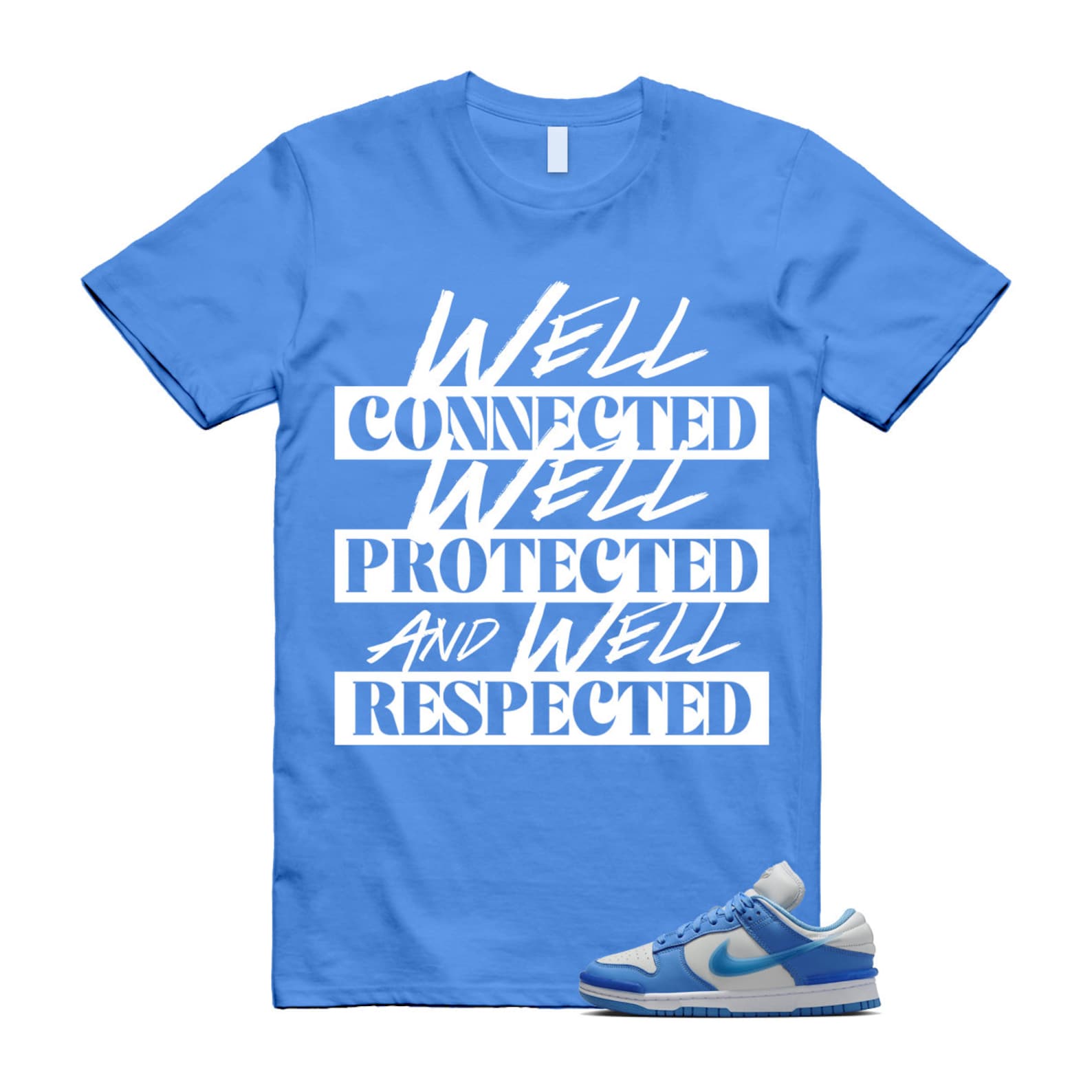 Dunk Twist University Blue UNC Photon Dust White Low T Shirt Match WELL , DZ2794-002 T-Shirt, Sneaker Match Tee