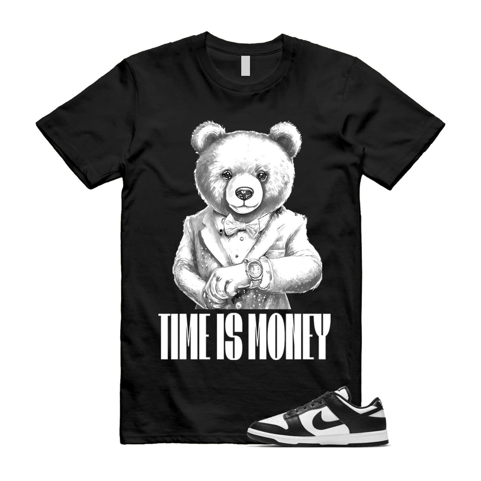 Dunk Panda White Black Low Retro Classic Traditional T Shirt Match TIM , DD1503-101 T-Shirt, Sneaker Match Tee