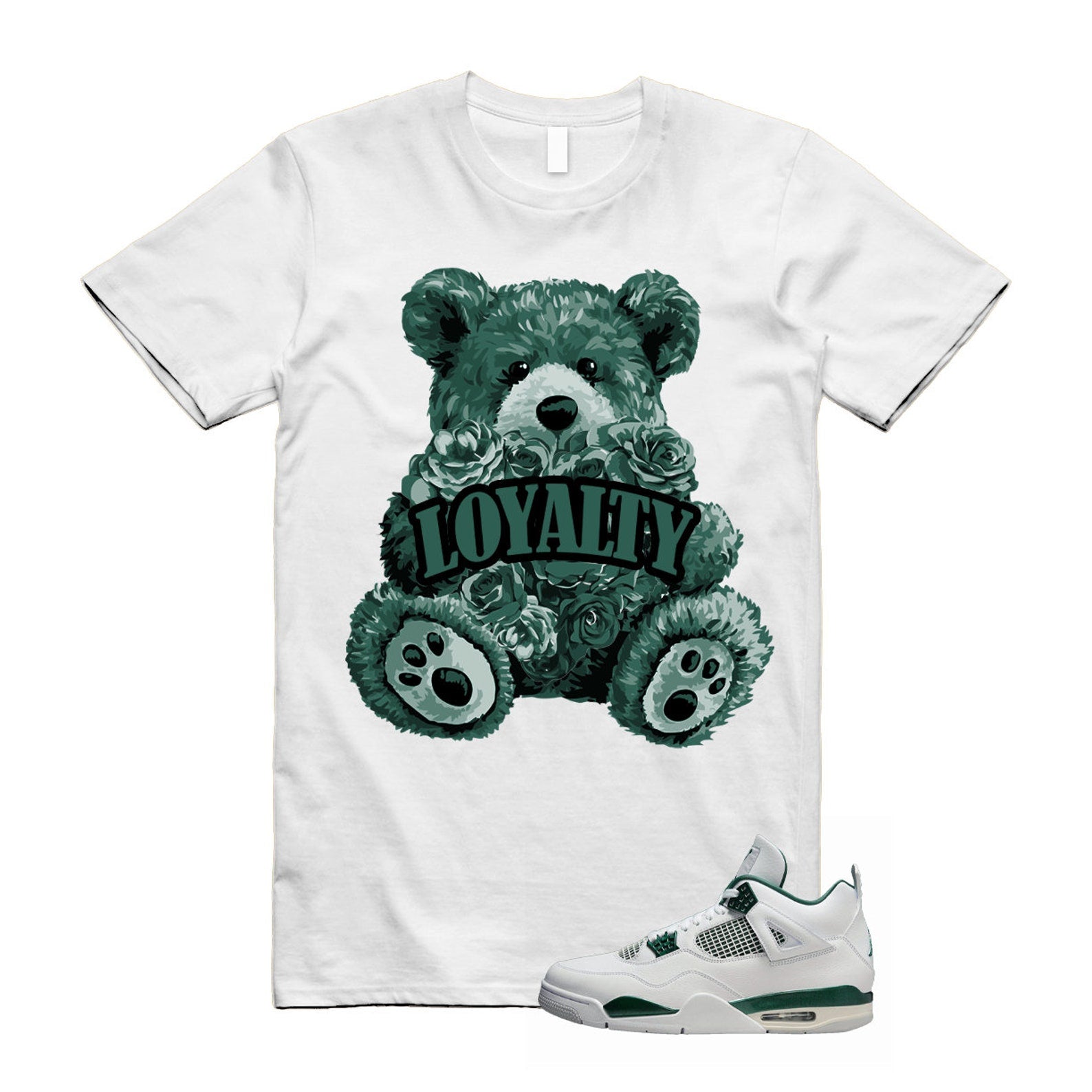 4 Oxidized Green White Neutral Grey T Shirt Match LYLTY , FQ8138-103 T-Shirt, Sneaker Match Tee