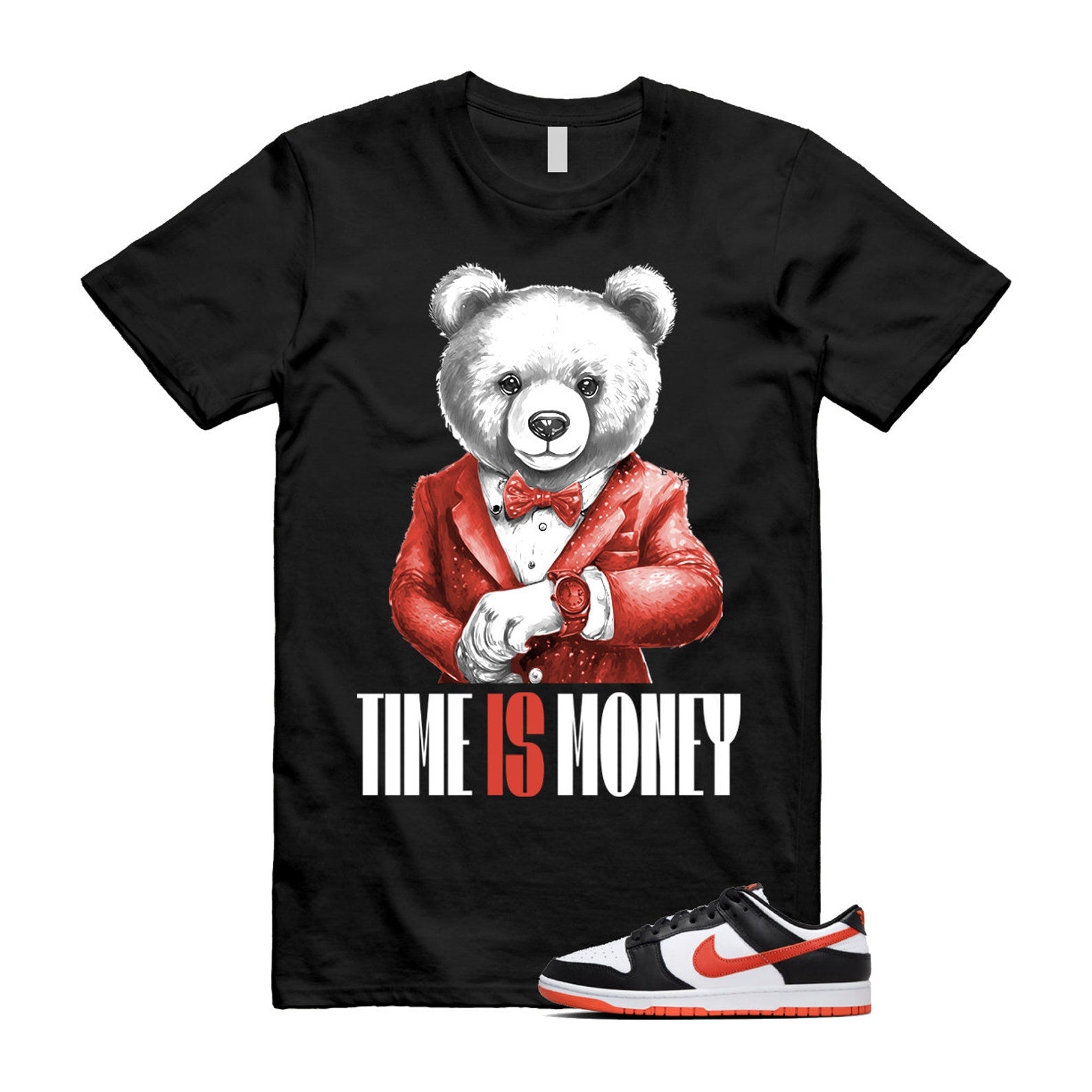 Dunk Dragon Red Black White Low Retro T Shirt Match TIM , DV0833-108 T-Shirt, Sneaker Match Tee