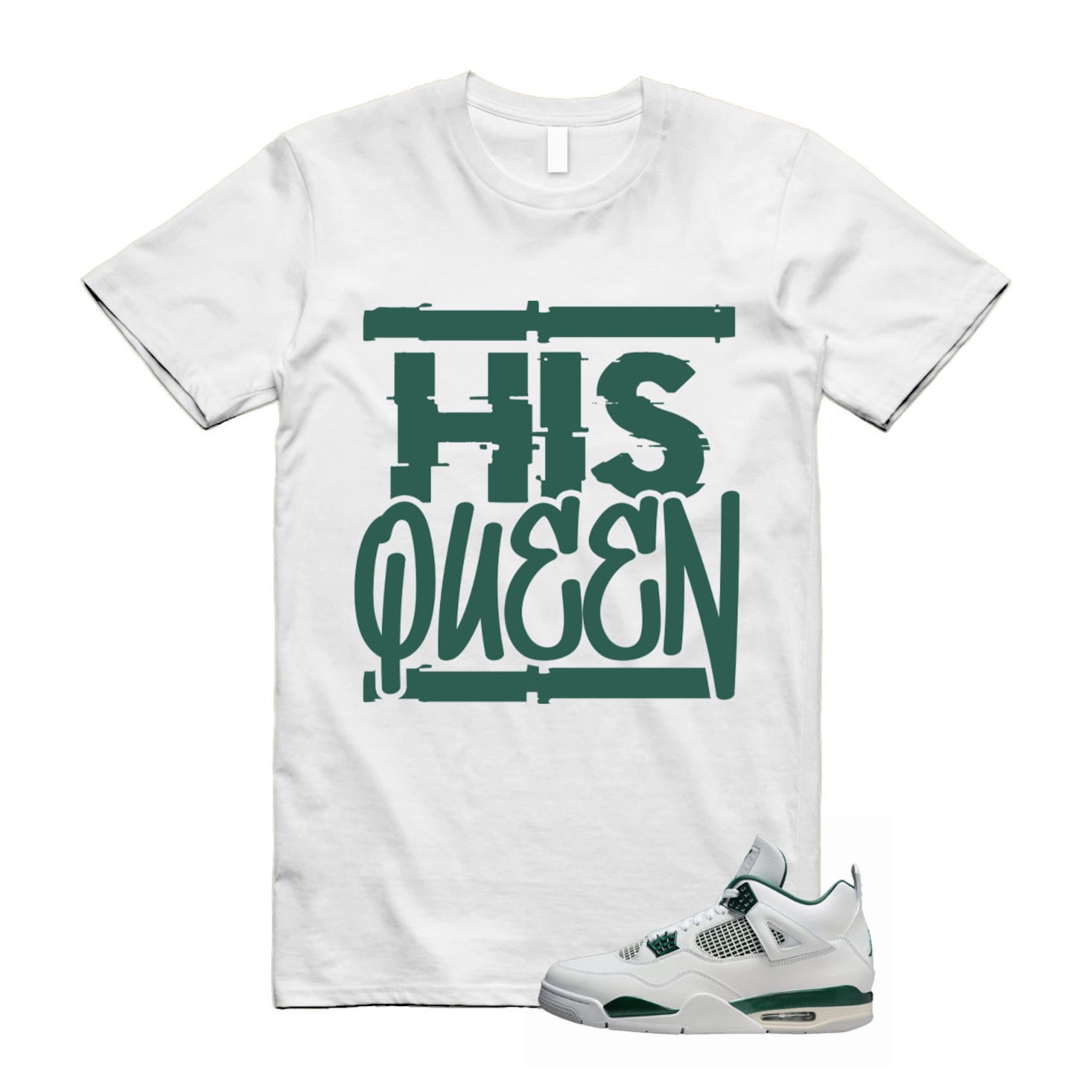 4 Oxidized Green White Neutral Grey T Shirt Match HQ , FQ8138-103 T-Shirt, Sneaker Match Tee