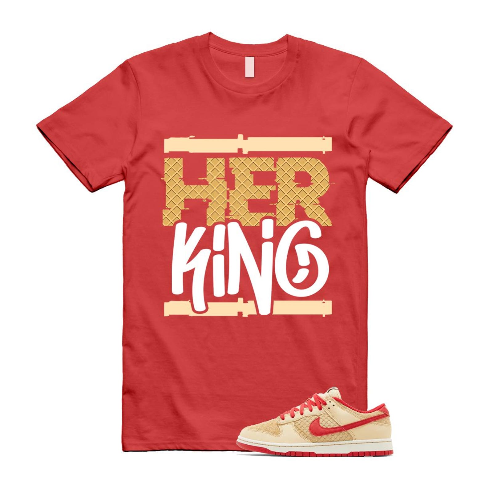 Dunk Strawberry Waffle Pale Vanilla University Red Sail Wheat Low Retro SE T Shirt Match HK  ,HJ9100-294 T-Shirt, Sneaker Match Tee