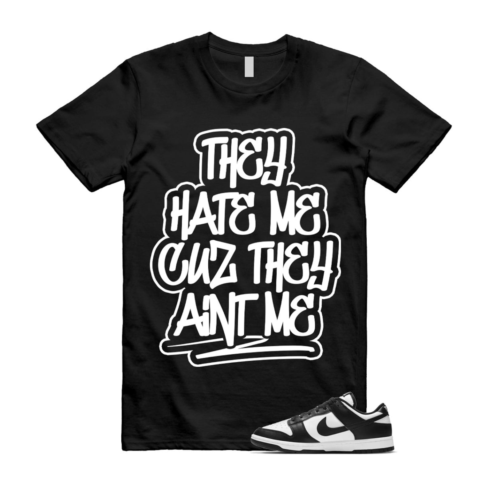 Dunk Panda White Black Low Retro Classic Traditional T Shirt Match AINT ME , DD1503-101 T-Shirt, Sneaker Match Tee