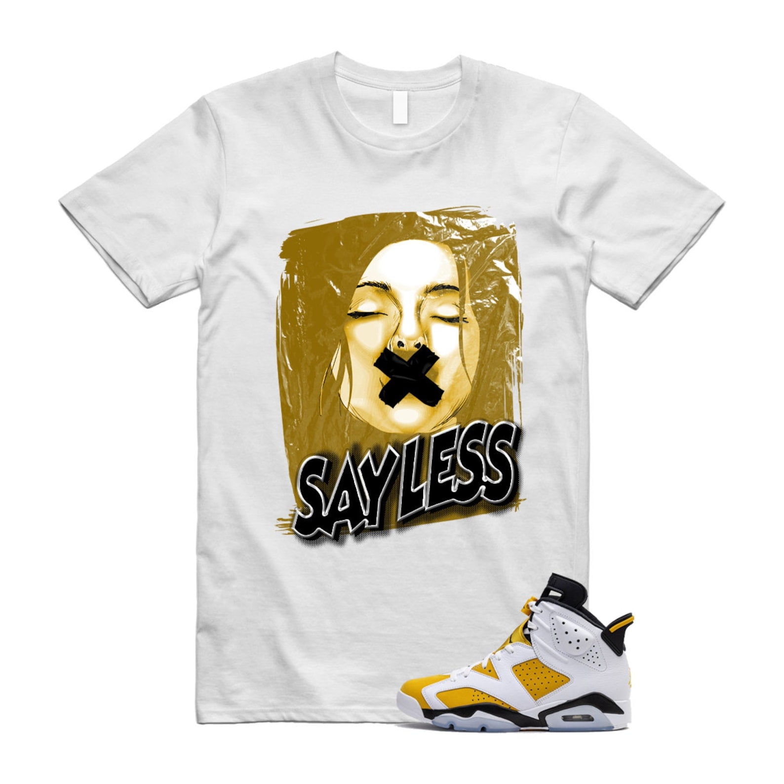 Yellow Ochre 6 Black White T Shirt Match SL  ,CT8529-170 T-Shirt, Sneaker Match Tee