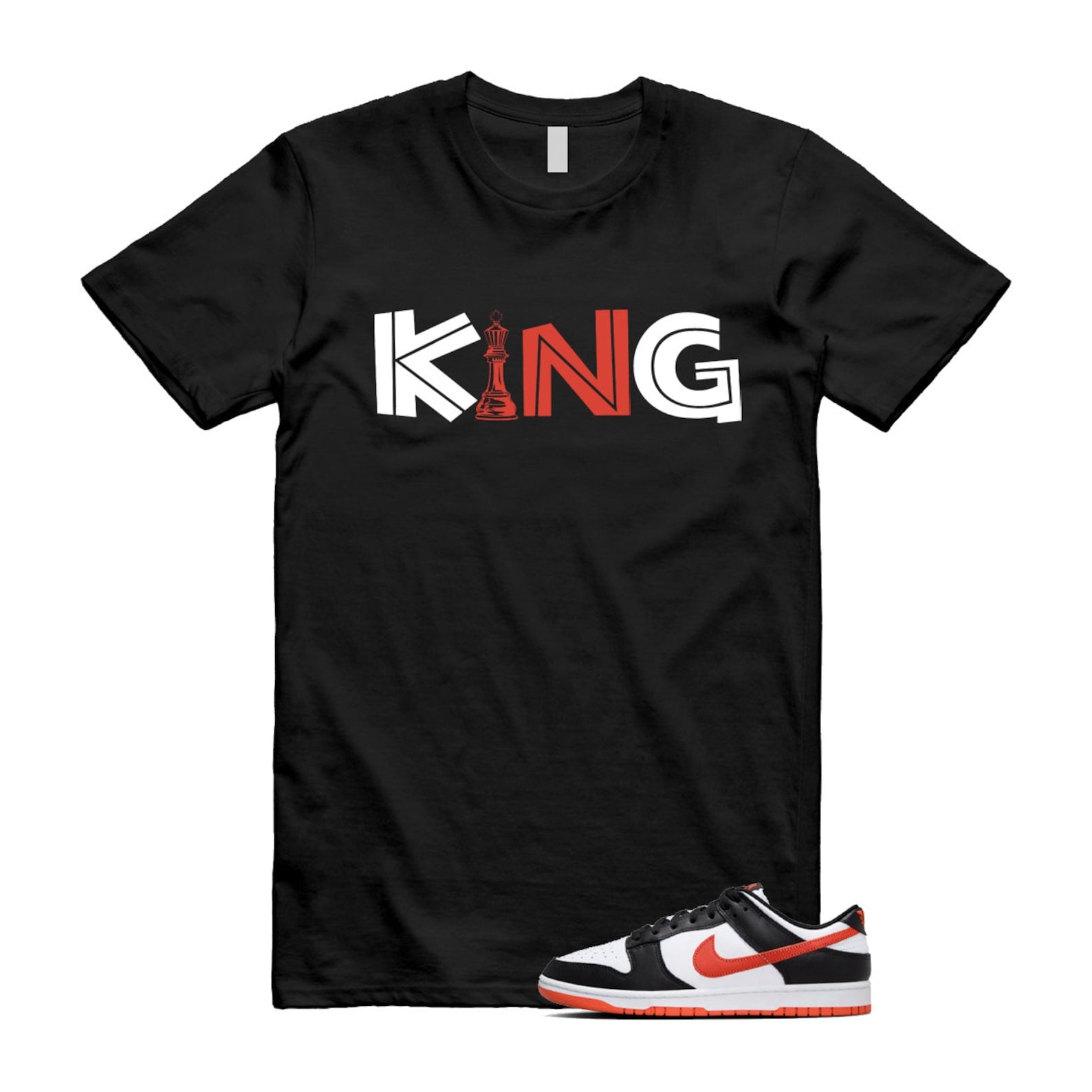 Dunk Dragon Red Black White Low Retro T Shirt Match KING , DV0833-108 T-Shirt, Sneaker Match Tee