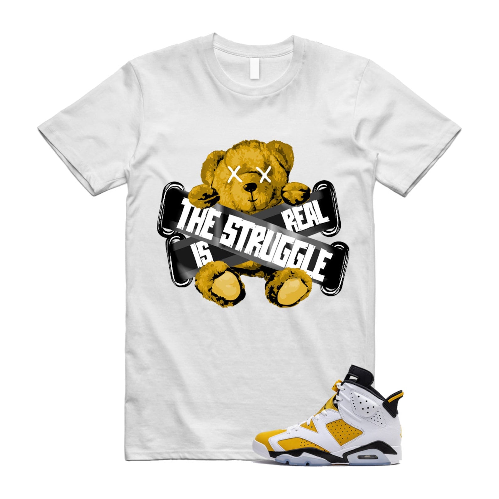Yellow Ochre 6 Black White T Shirt Match TSIR  ,CT8529-170 T-Shirt, Sneaker Match Tee