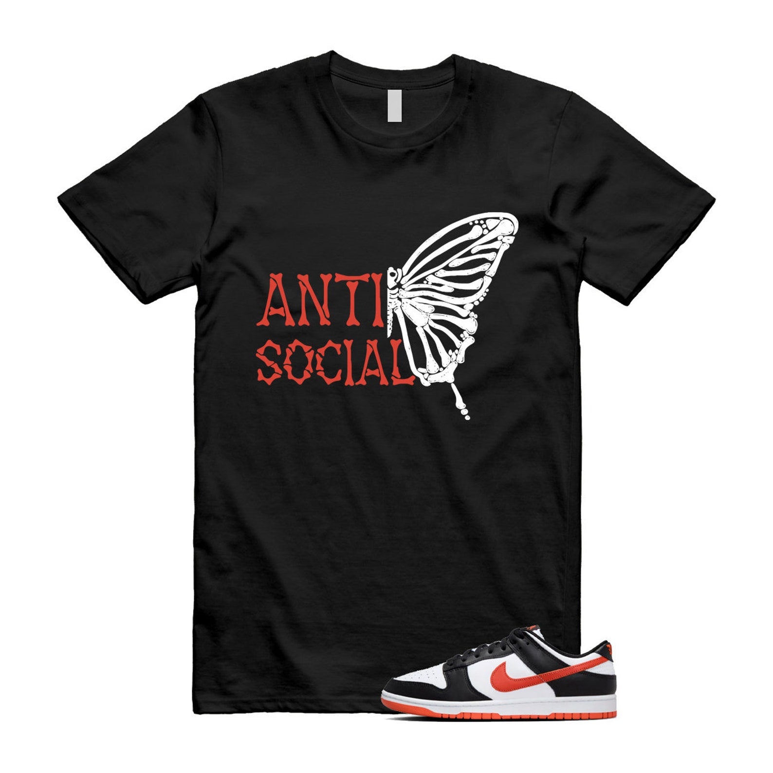 Dunk Dragon Red Black White Low Retro T Shirt Match ASB , DV0833-108 T-Shirt, Sneaker Match Tee