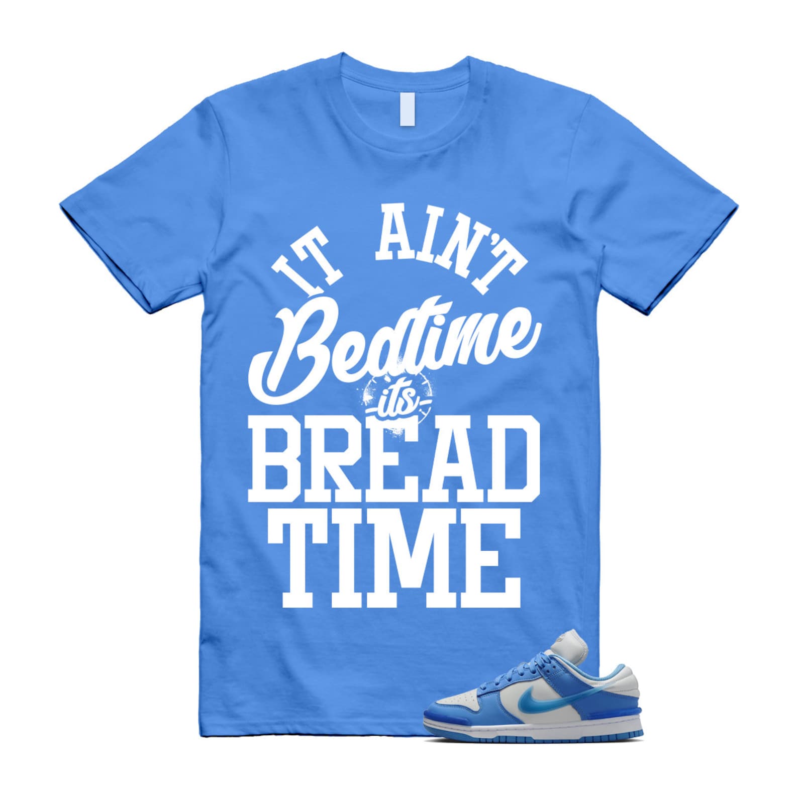 Dunk Twist University Blue UNC Photon Dust White Low T Shirt Match BT , DZ2794-002 T-Shirt, Sneaker Match Tee