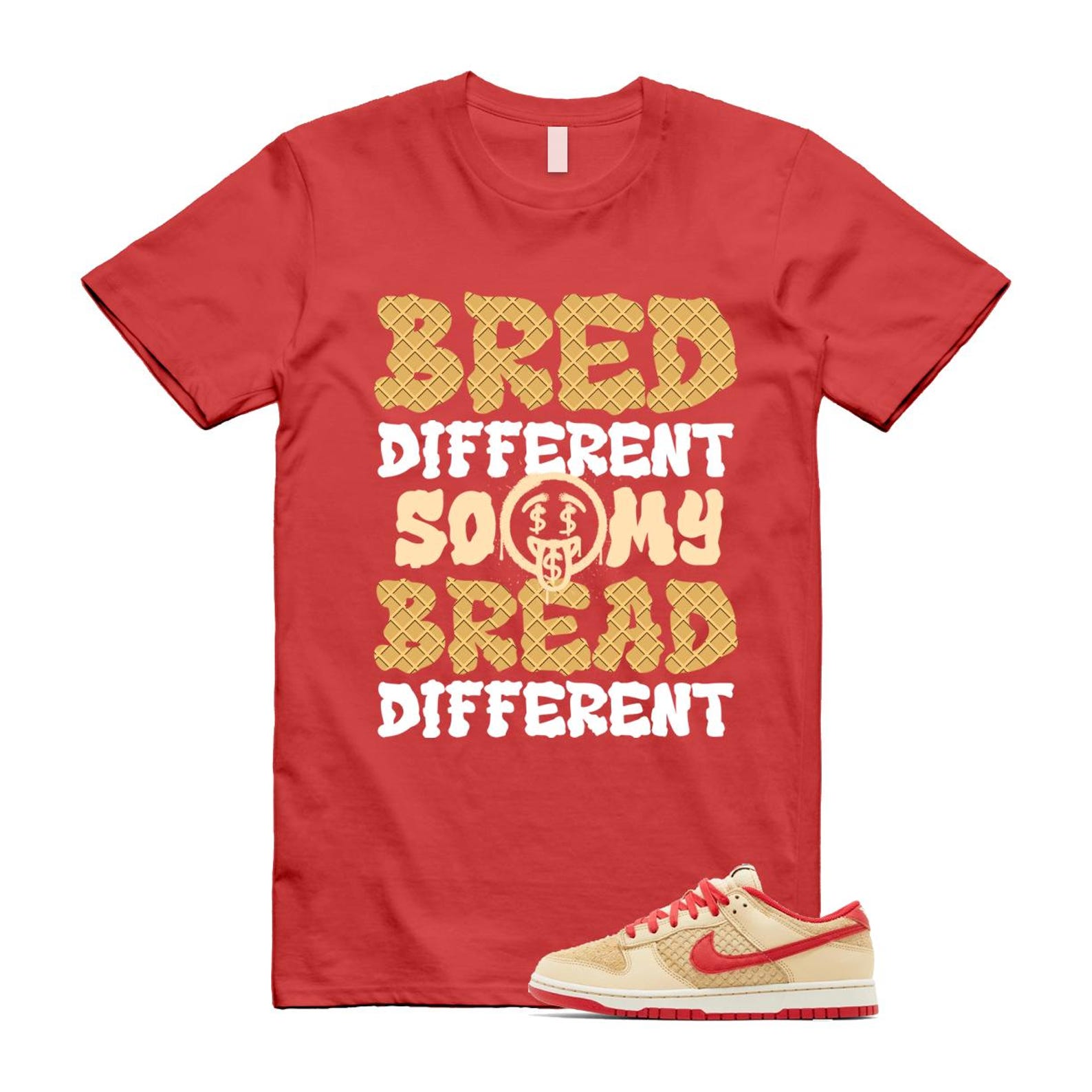 Dunk Strawberry Waffle Pale Vanilla University Red Sail Wheat Low Retro SE T Shirt Match BDBD  ,HJ9100-294 T-Shirt, Sneaker Match Tee