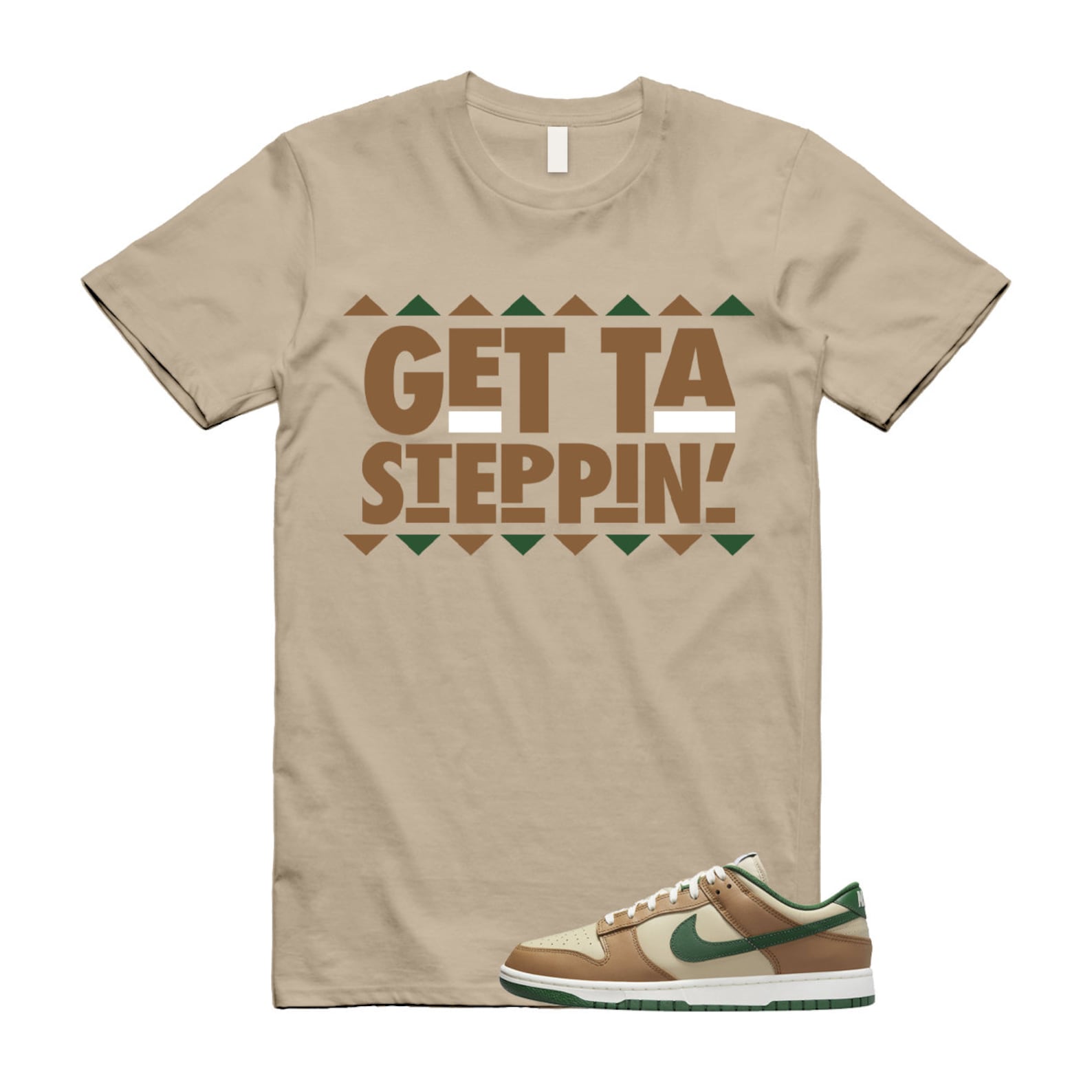 Dunk Tan Retro Rattan Gorge Green Sail Dark Driftwood Low T Shirt Match GET  ,FB7160-231 T-Shirt, Sneaker Match Tee