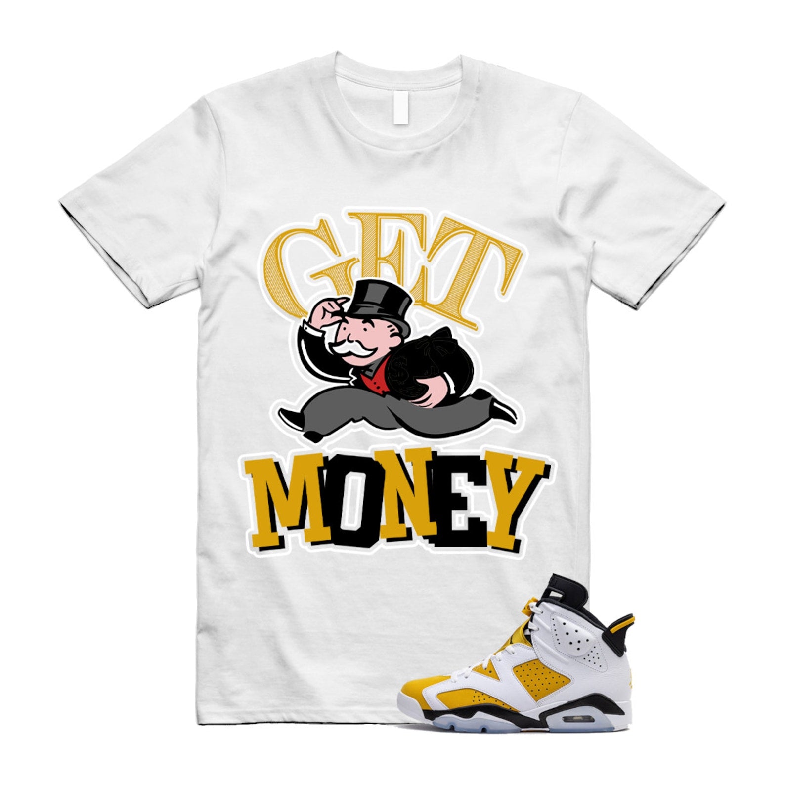 Yellow Ochre 6 Black White T Shirt Match GM  ,CT8529-170 T-Shirt, Sneaker Match Tee