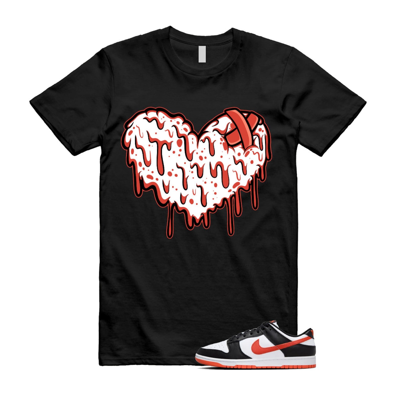 Dunk Dragon Red Black White Low Retro T Shirt Match DRHRT , DV0833-108 T-Shirt, Sneaker Match Tee