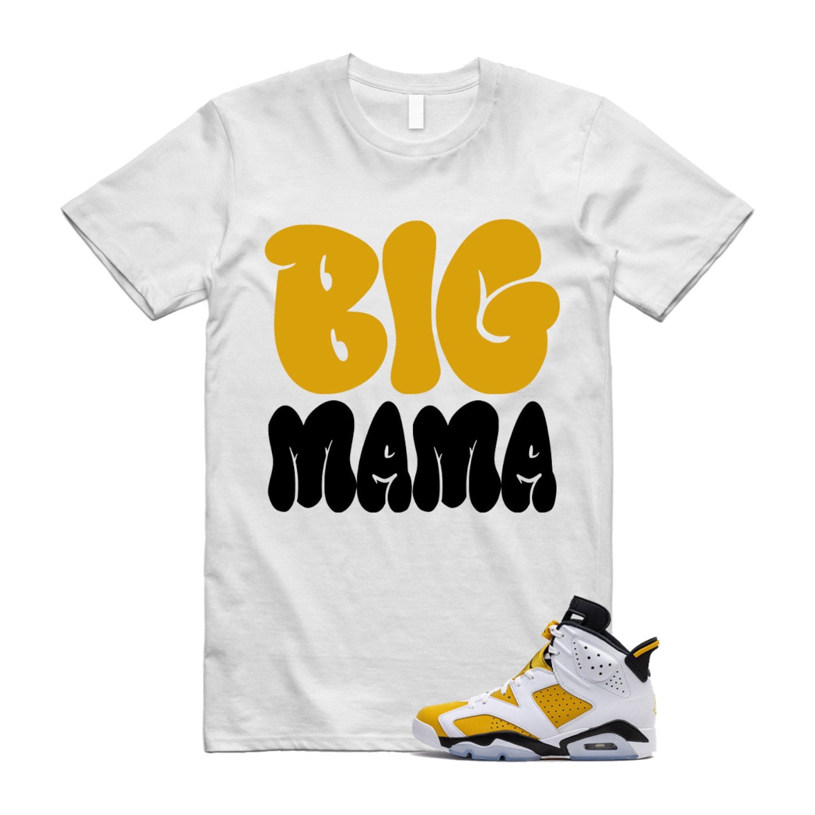 Yellow Ochre 6 Black White T Shirt Match BB  ,CT8529-170 T-Shirt, Sneaker Match Tee