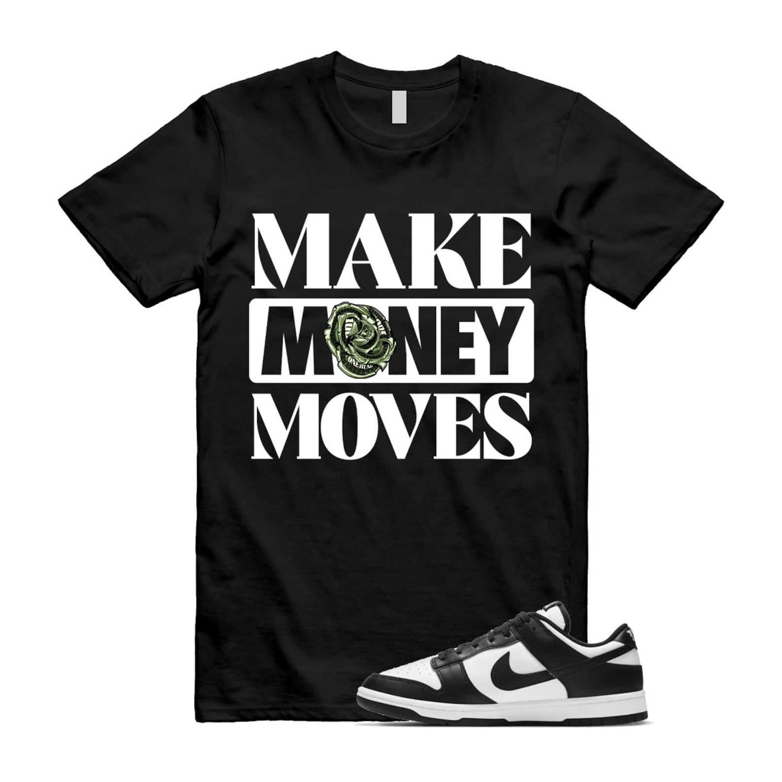 Dunk Panda White Black Low Retro Classic Traditional T Shirt Match MOVES , DD1503-101 T-Shirt, Sneaker Match Tee