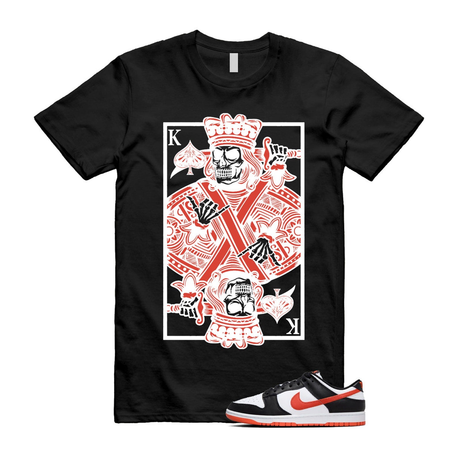 Dunk Dragon Red Black White Low Retro T Shirt Match KC , DV0833-108 T-Shirt, Sneaker Match Tee