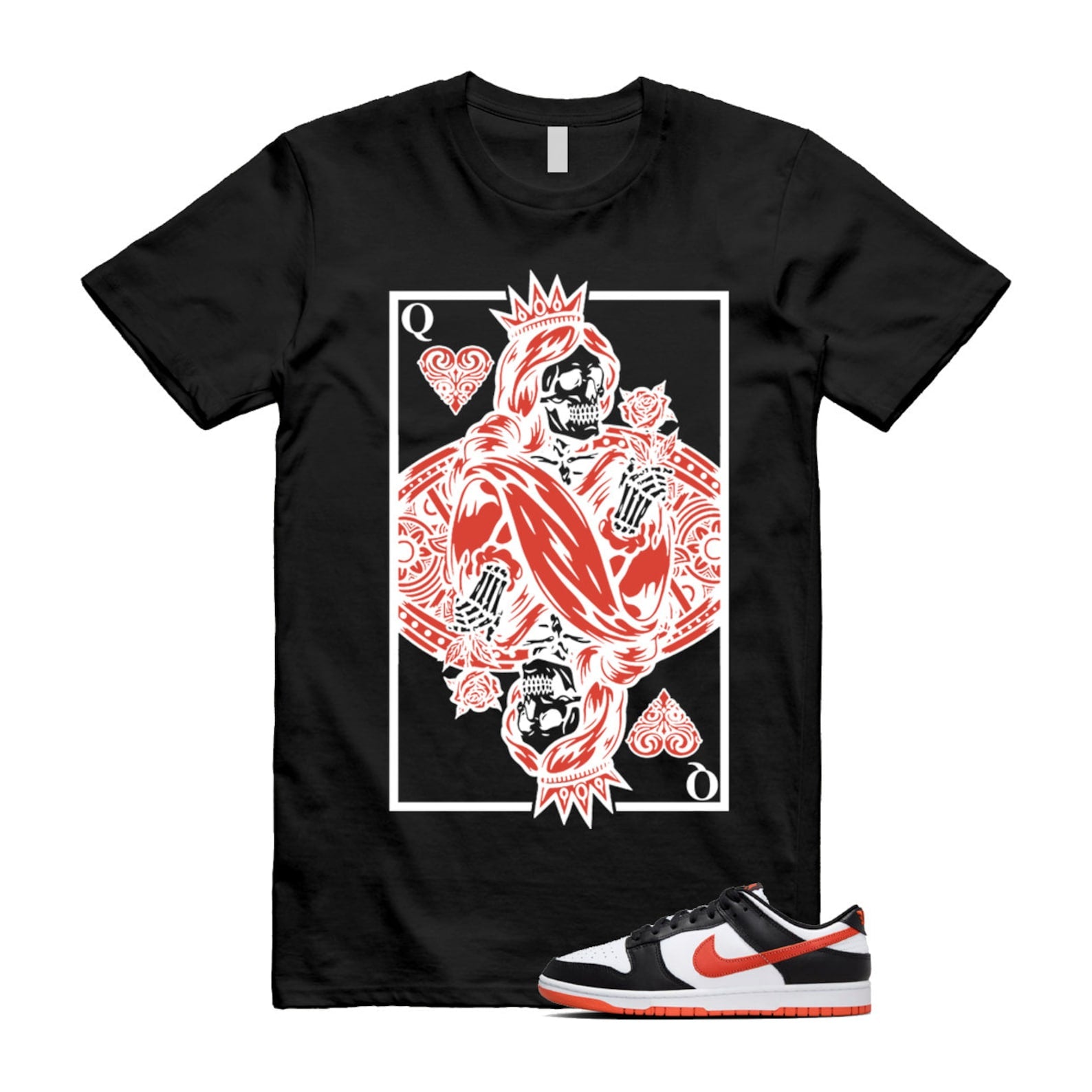 Dunk Dragon Red Black White Low Retro T Shirt Match QC , DV0833-108 T-Shirt, Sneaker Match Tee