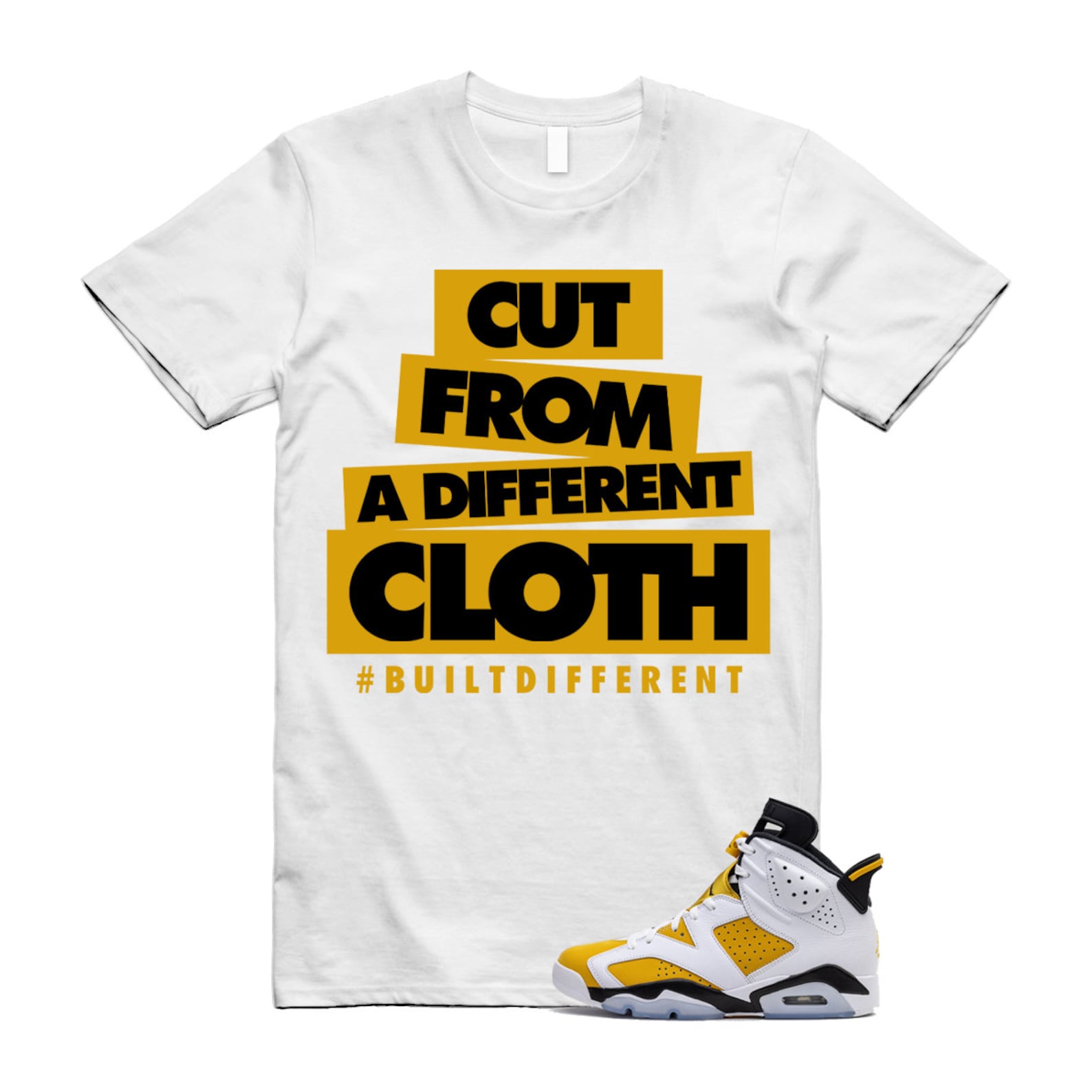 Yellow Ochre 6 Black White T Shirt Match CLOTH  ,CT8529-170 T-Shirt, Sneaker Match Tee