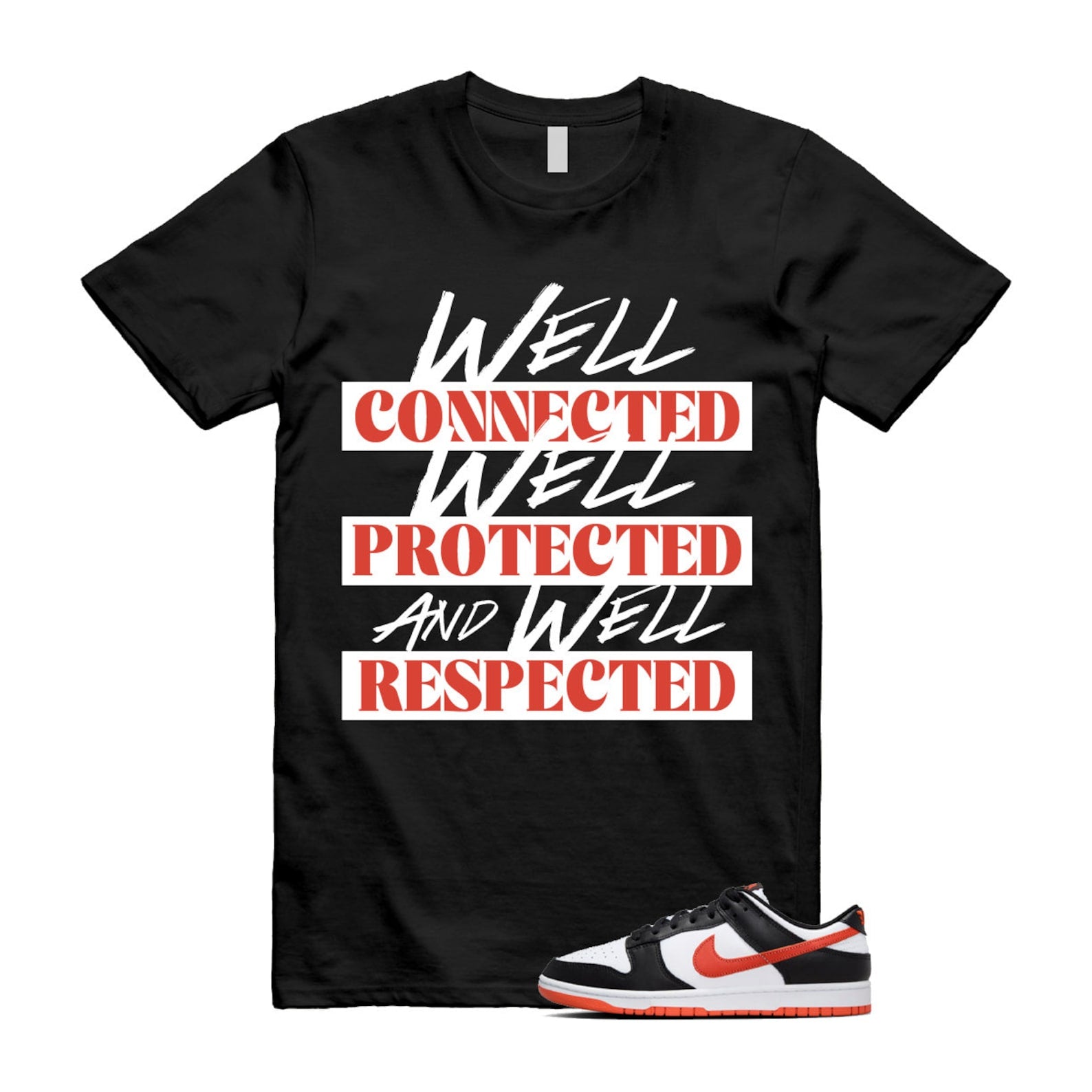 Dunk Dragon Red Black White Low Retro T Shirt Match WELL , DV0833-108 T-Shirt, Sneaker Match Tee