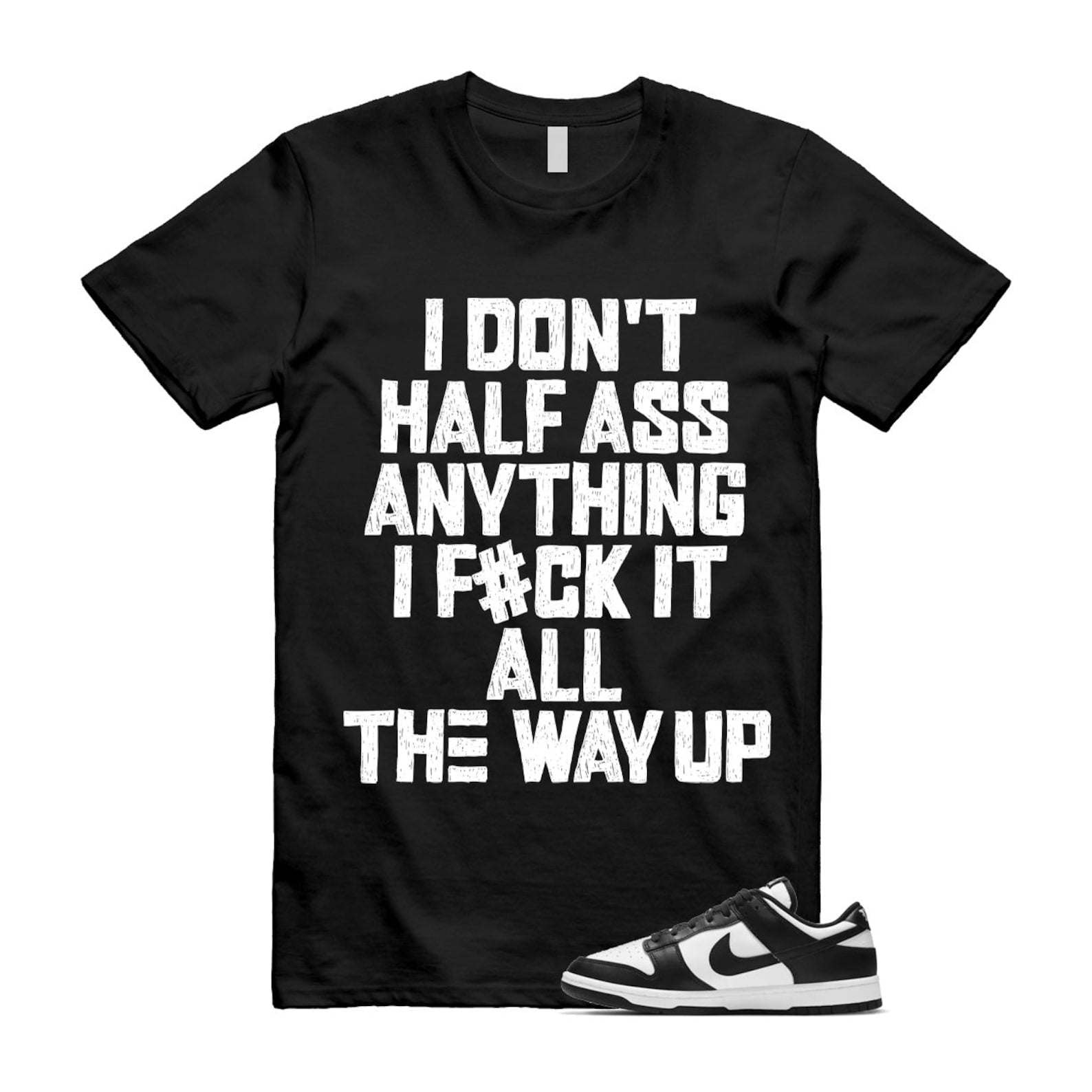 Dunk Panda White Black Low Retro Classic Traditional T Shirt Match HALF , DD1503-101 T-Shirt, Sneaker Match Tee