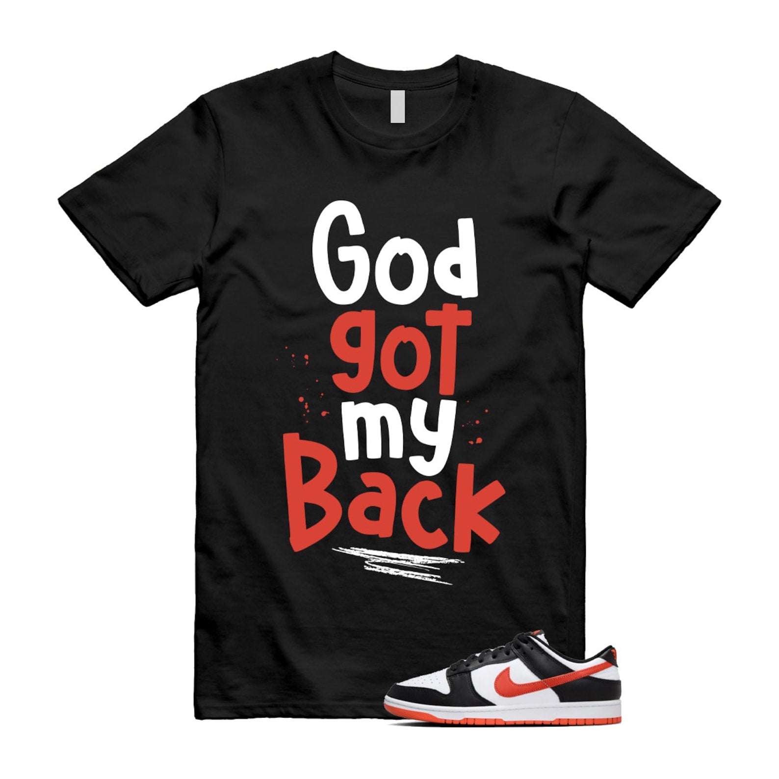 Dunk Dragon Red Black White Low Retro T Shirt Match GOD , DV0833-108 T-Shirt, Sneaker Match Tee