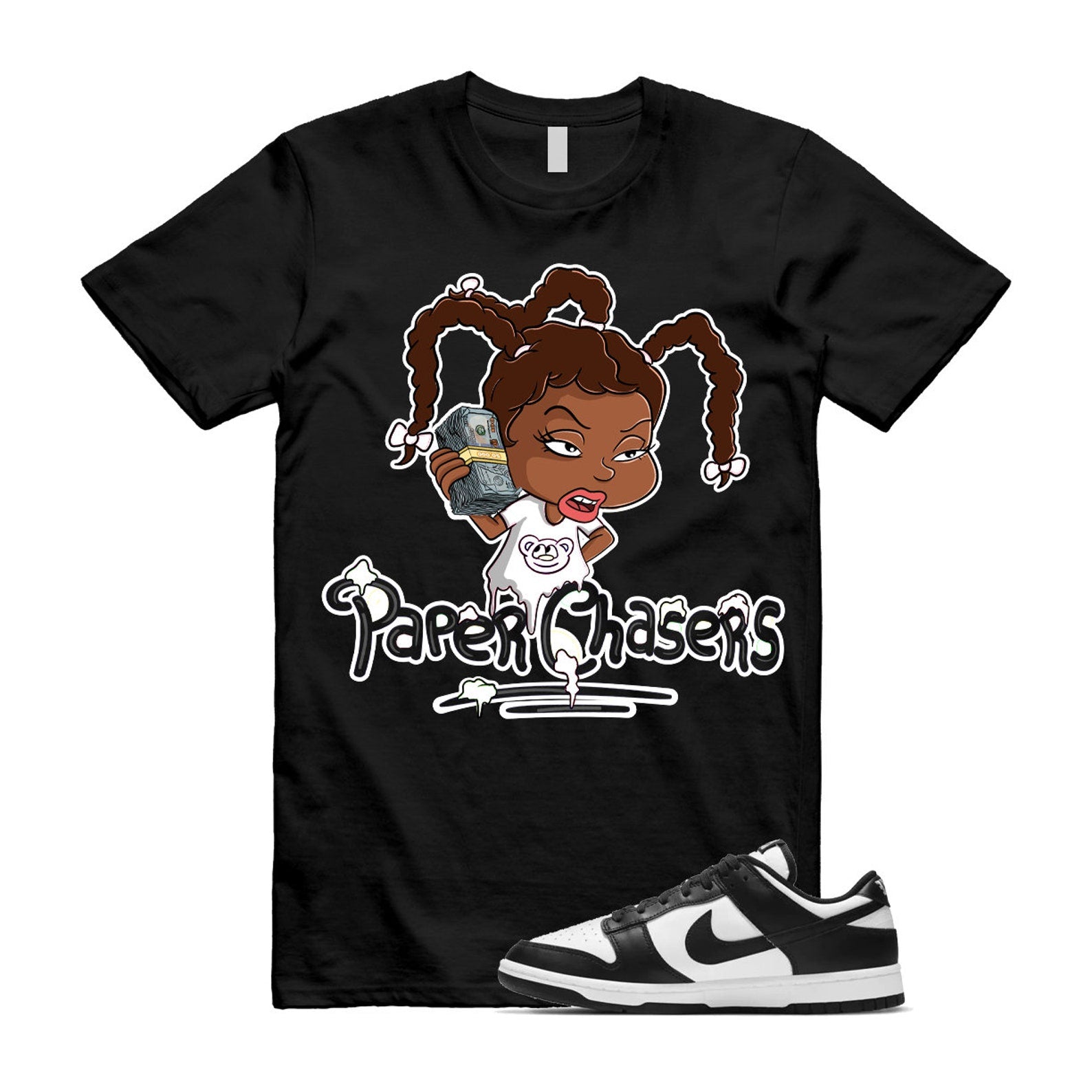 Dunk Panda White Black Low Retro Classic Traditional T Shirt Match PC , DD1503-101 T-Shirt, Sneaker Match Tee